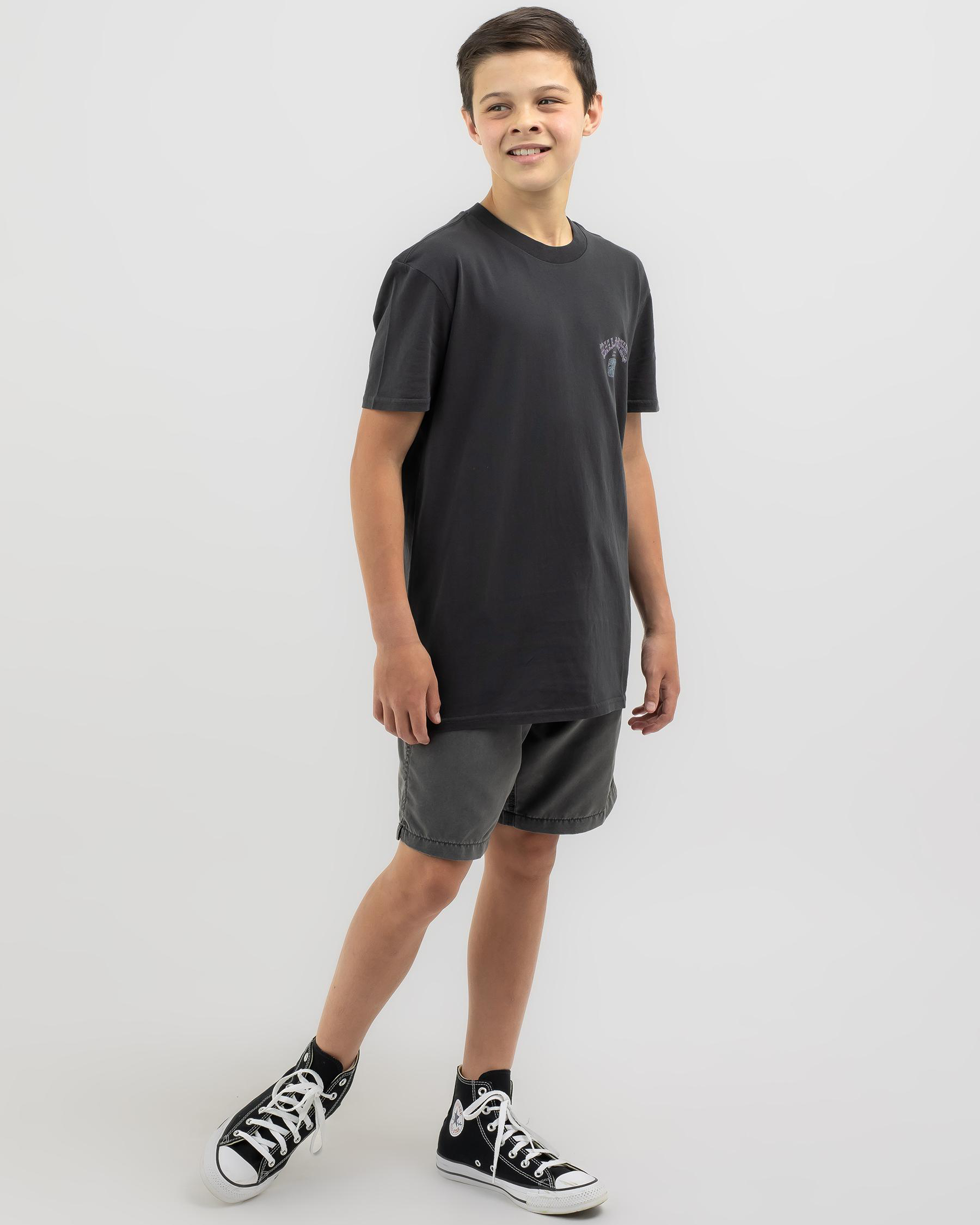 Shop Billabong Boys' Heritage Arch Short Sleeve T-Shirt In Black - Fast ...