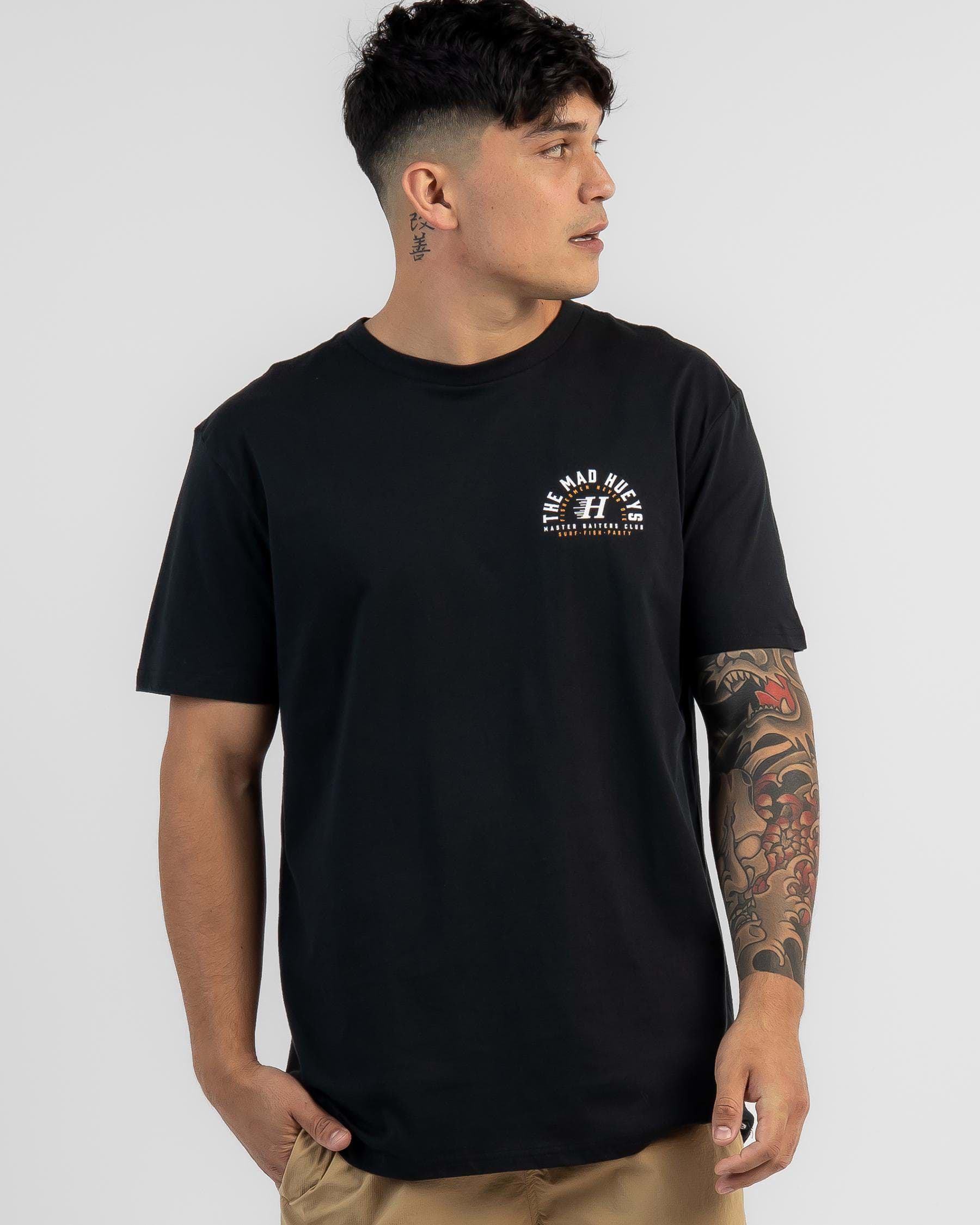 Shop The Mad Hueys Fisherman Never Die T-Shirt In Black - Fast Shipping ...