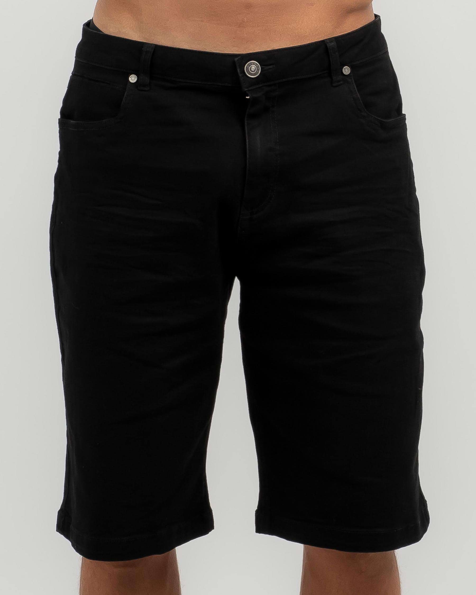Shop Dexter Collide Walk Shorts In Black Denim - Fast Shipping & Easy ...