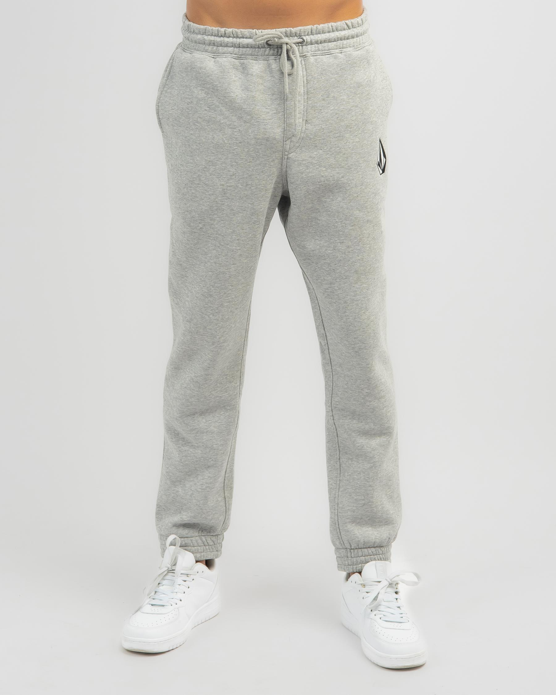 Shop Volcom Vologo Fleece Track Pants In Heather Grey - Fast Shipping ...