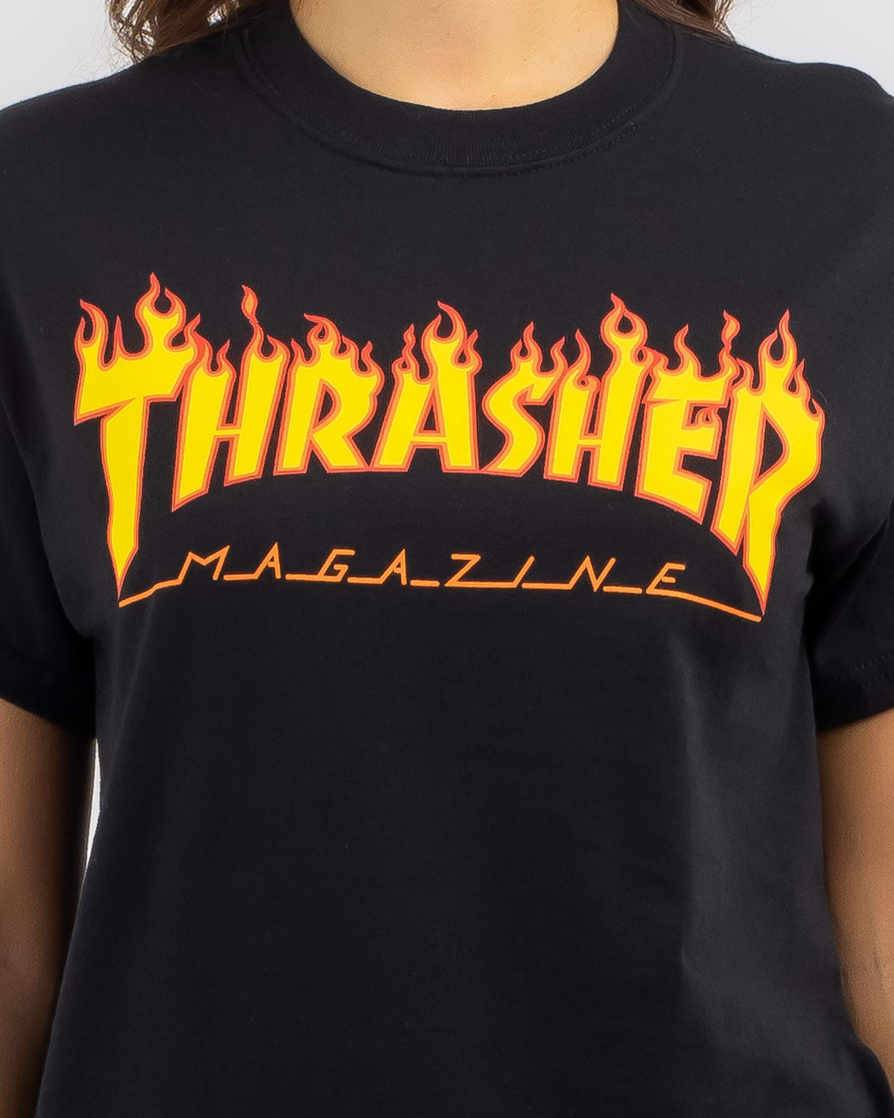 Shop Thrasher Flame T-Shirt In Black - Fast Shipping & Easy Returns ...
