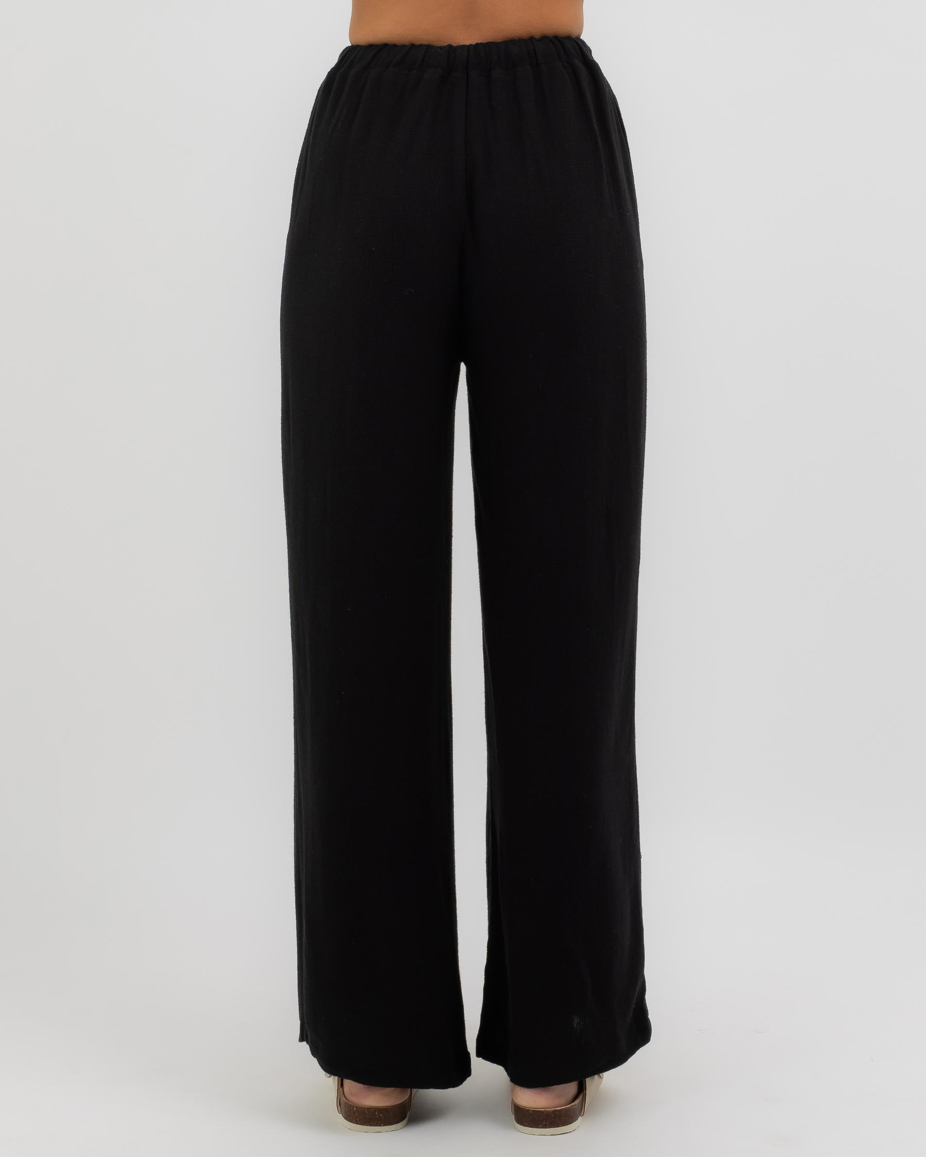 Mooloola Laguna Beach Pants In Black - Fast Shipping & Easy Returns ...