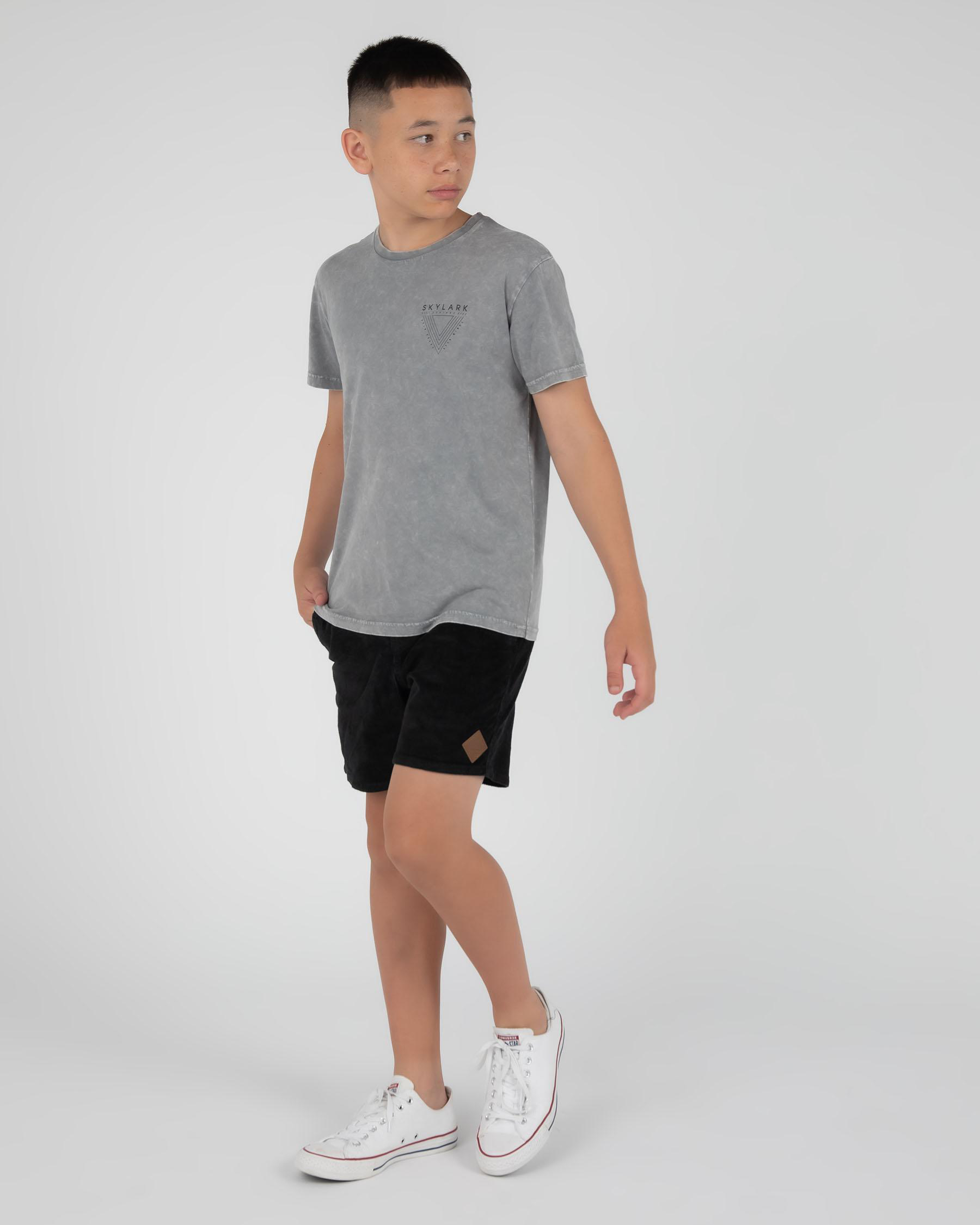 Skylark Boys' Corded Mully Shorts In Black | City Beach Australia