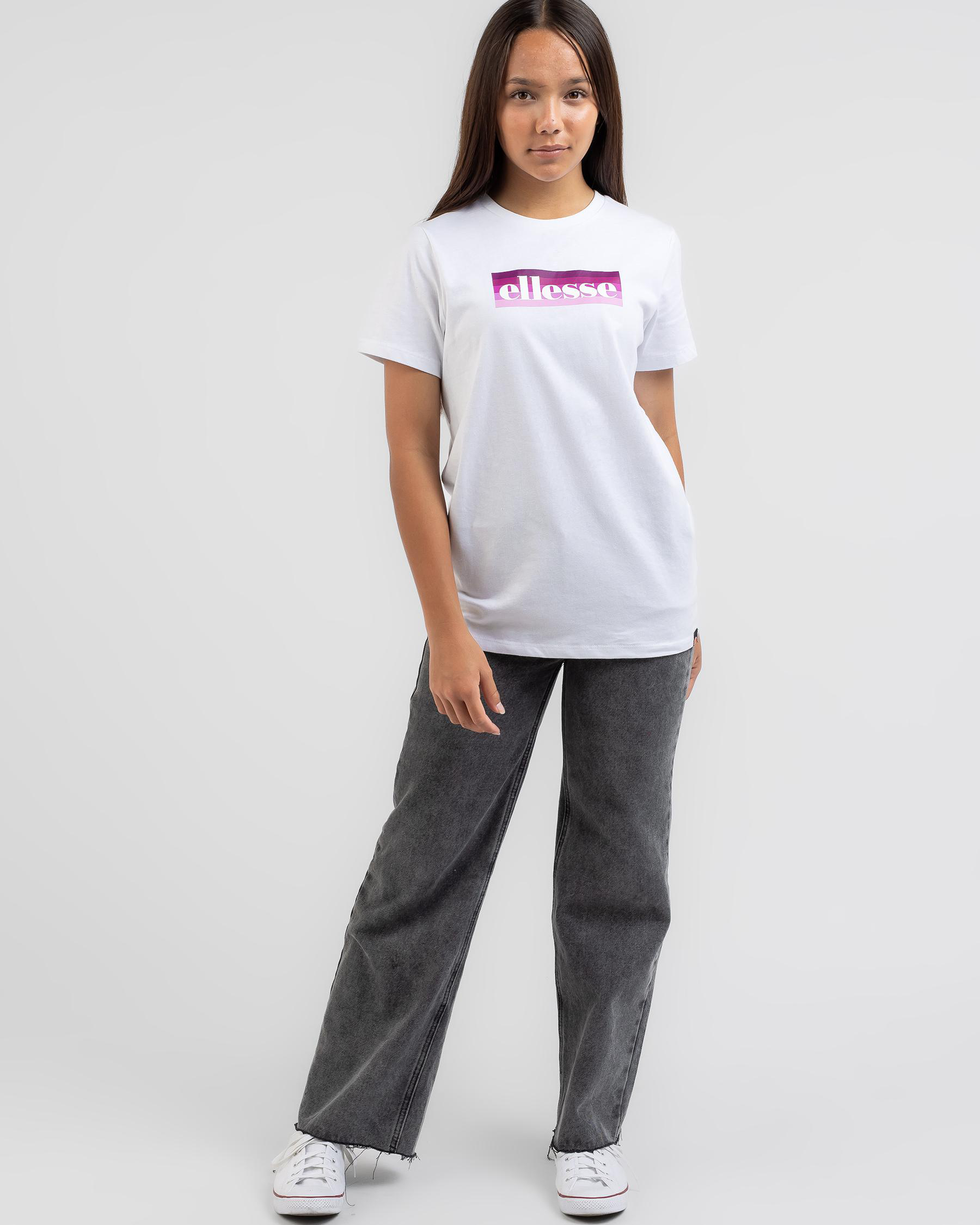 Shop Ellesse Girls' Princi T-Shirt In White - Fast Shipping & Easy ...