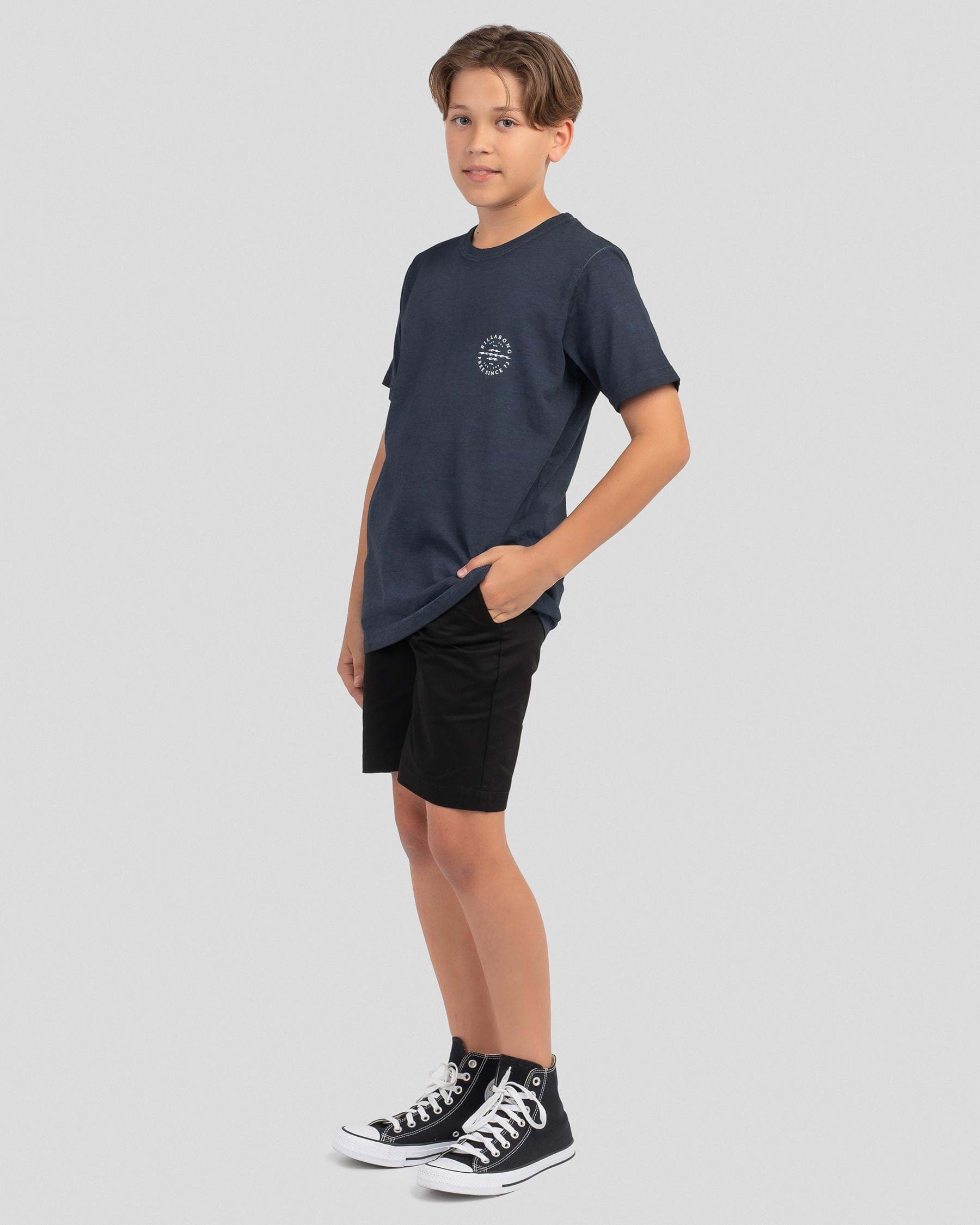 Shop Billabong Boys' Big Donny T-Shirt In Navy - Fast Shipping & Easy ...