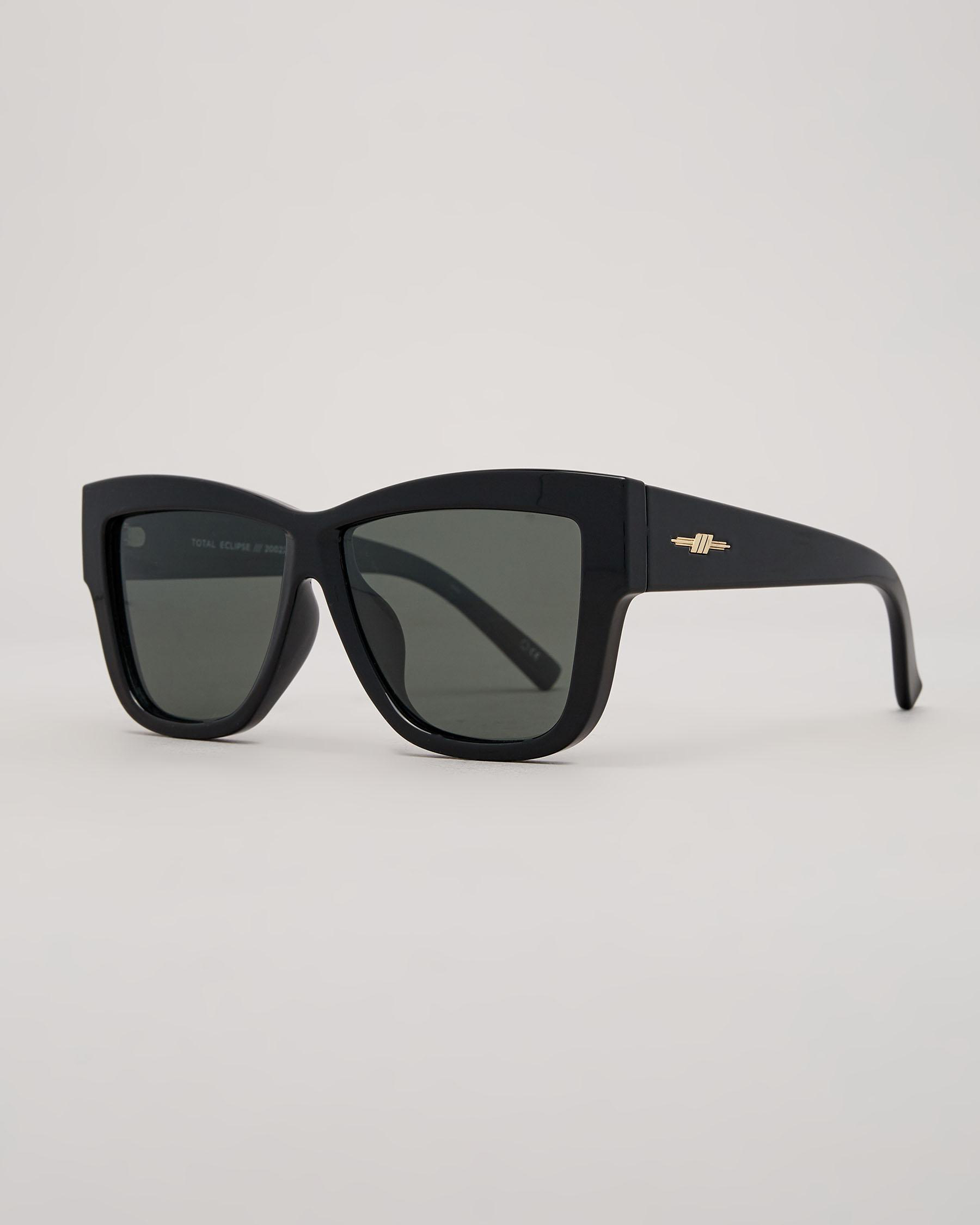 Le Specs Total Eclipse Polarized Sunglasses In Black/khaki Fast