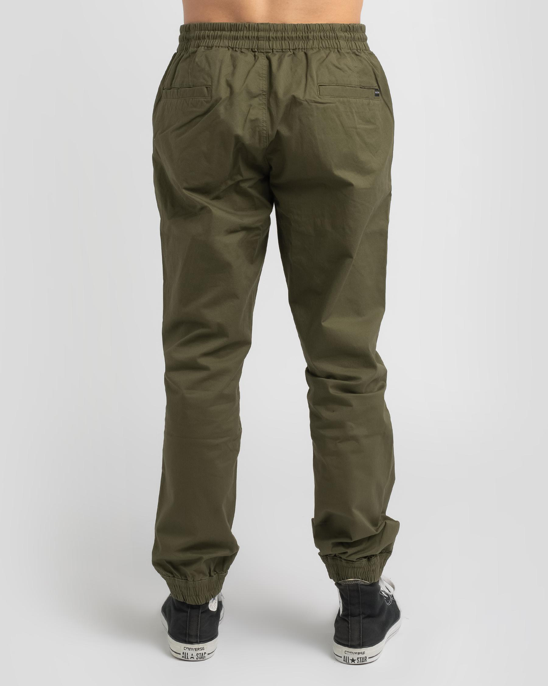 Shop Volcom Frickin Carver Jogger Pants In Military - Fast Shipping ...