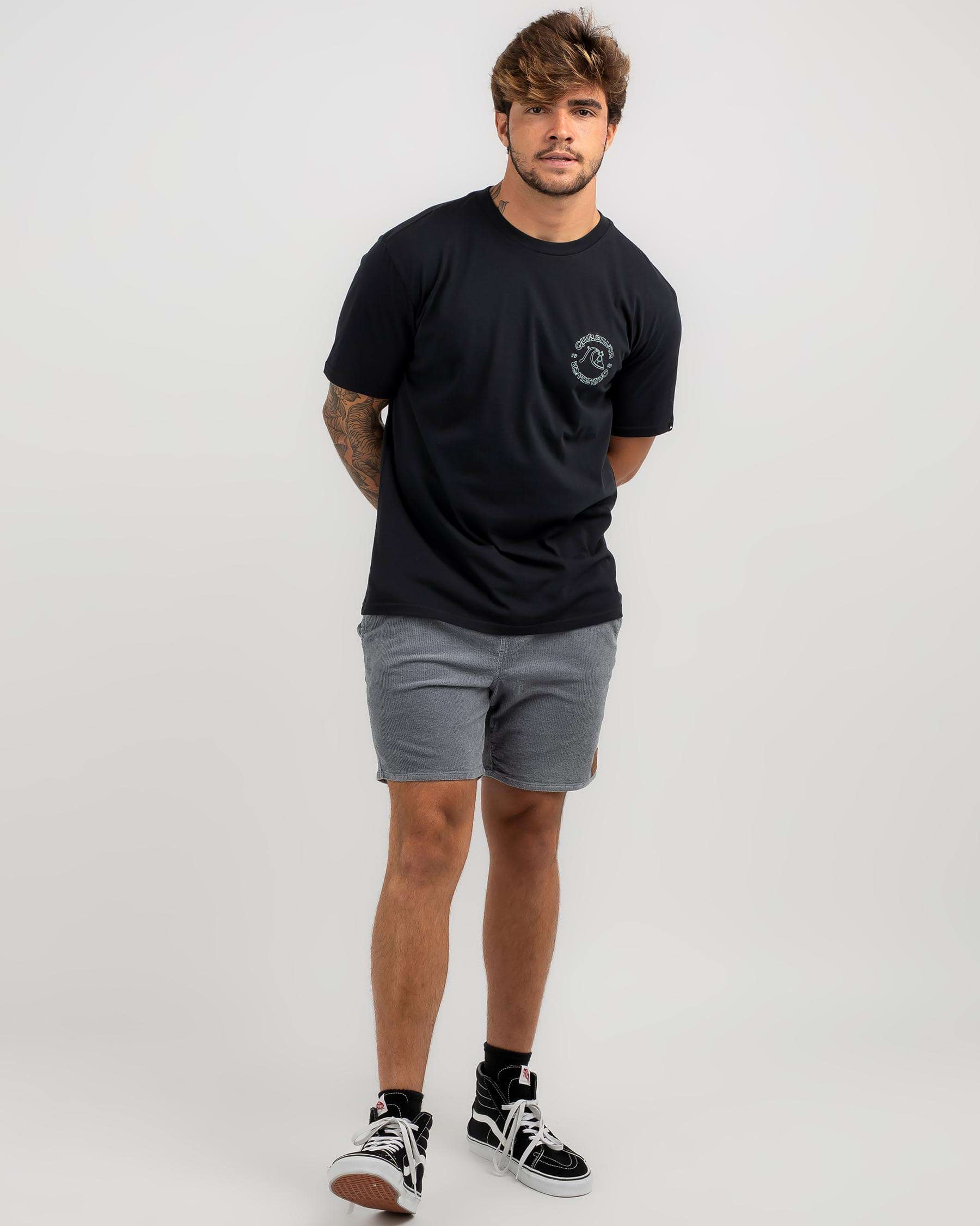 Shop Quiksilver Bubble Outline T-Shirt In Black - Fast Shipping & Easy ...