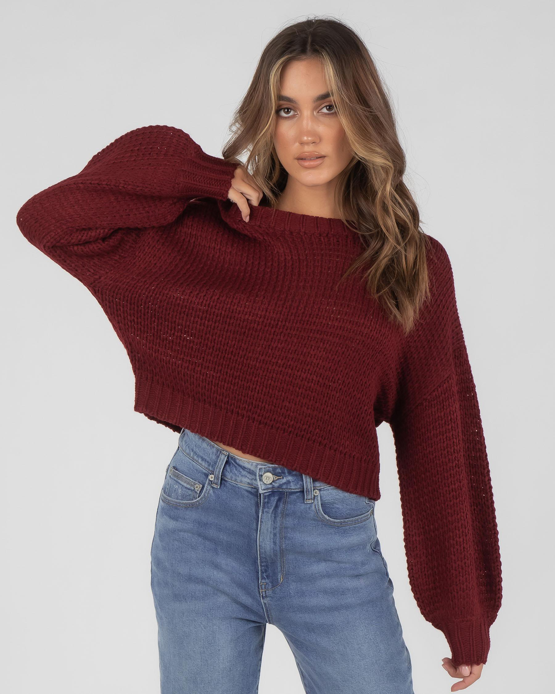 Mooloola Eleven Knit In Berry - Fast Shipping & Easy Returns - City ...