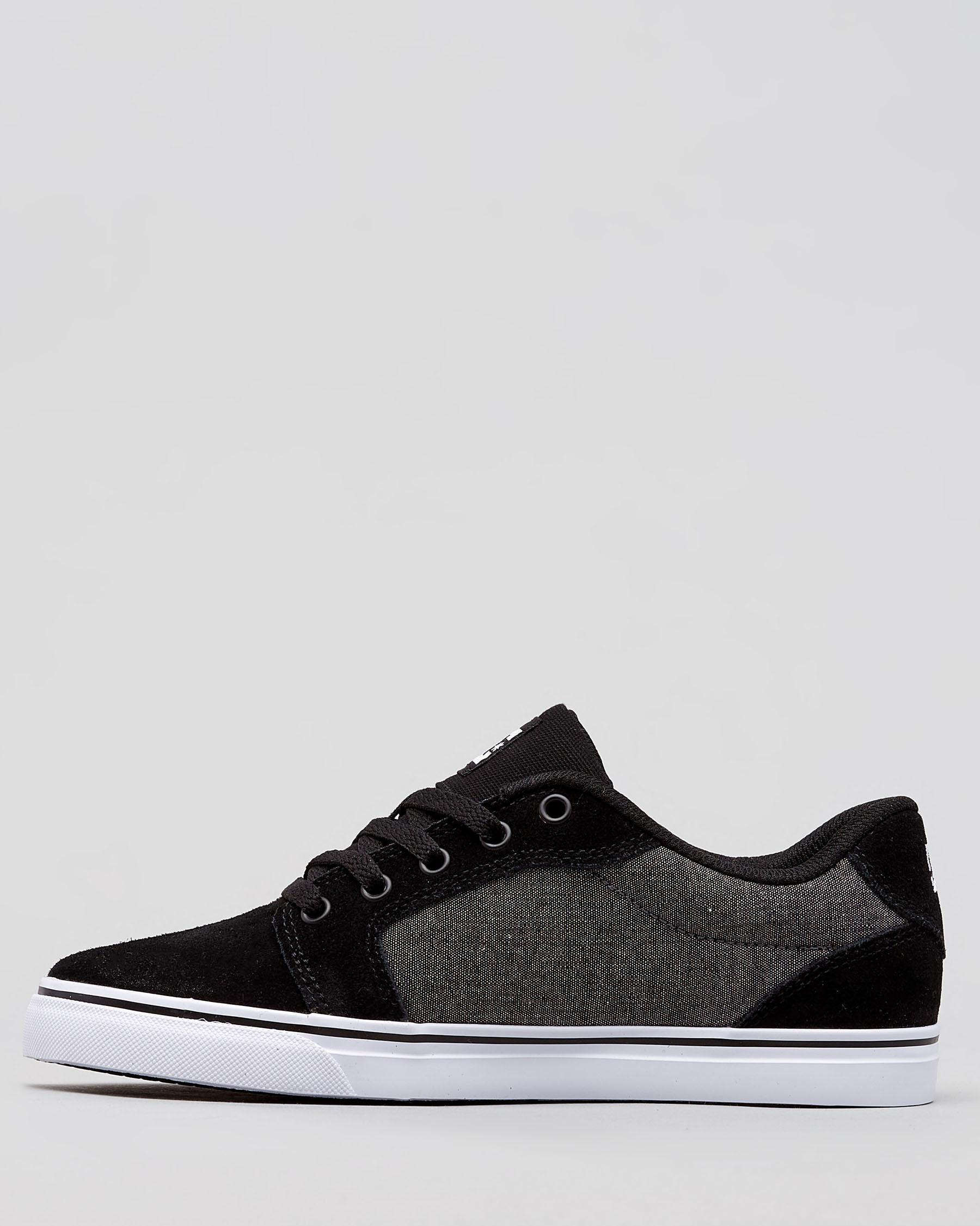 Shop DC Shoes Boys' Anvil Shoes In Black/chambray - Fast Shipping ...