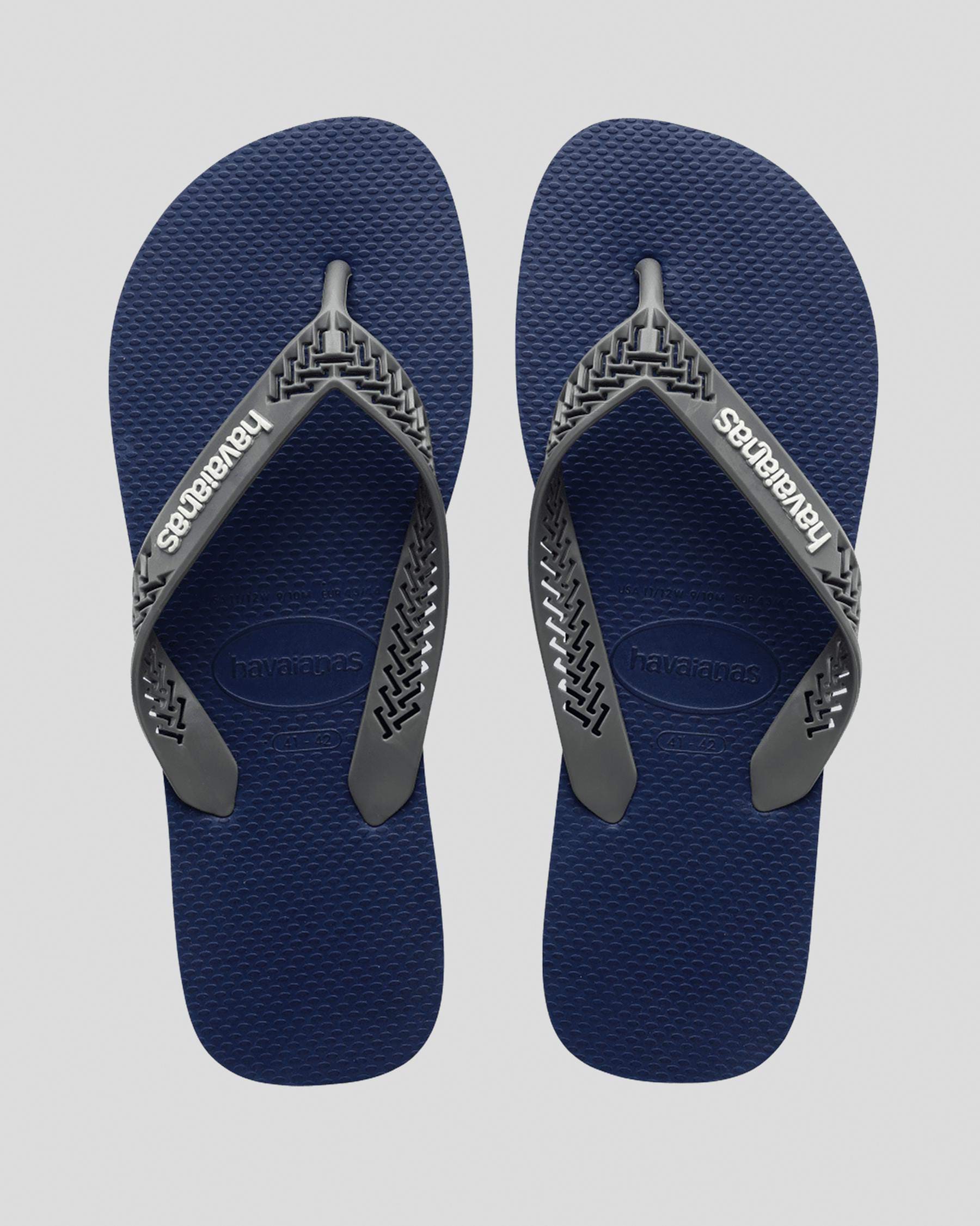 Shop Havaianas Power Light Thongs In Solid Navy Blue - Fast Shipping ...