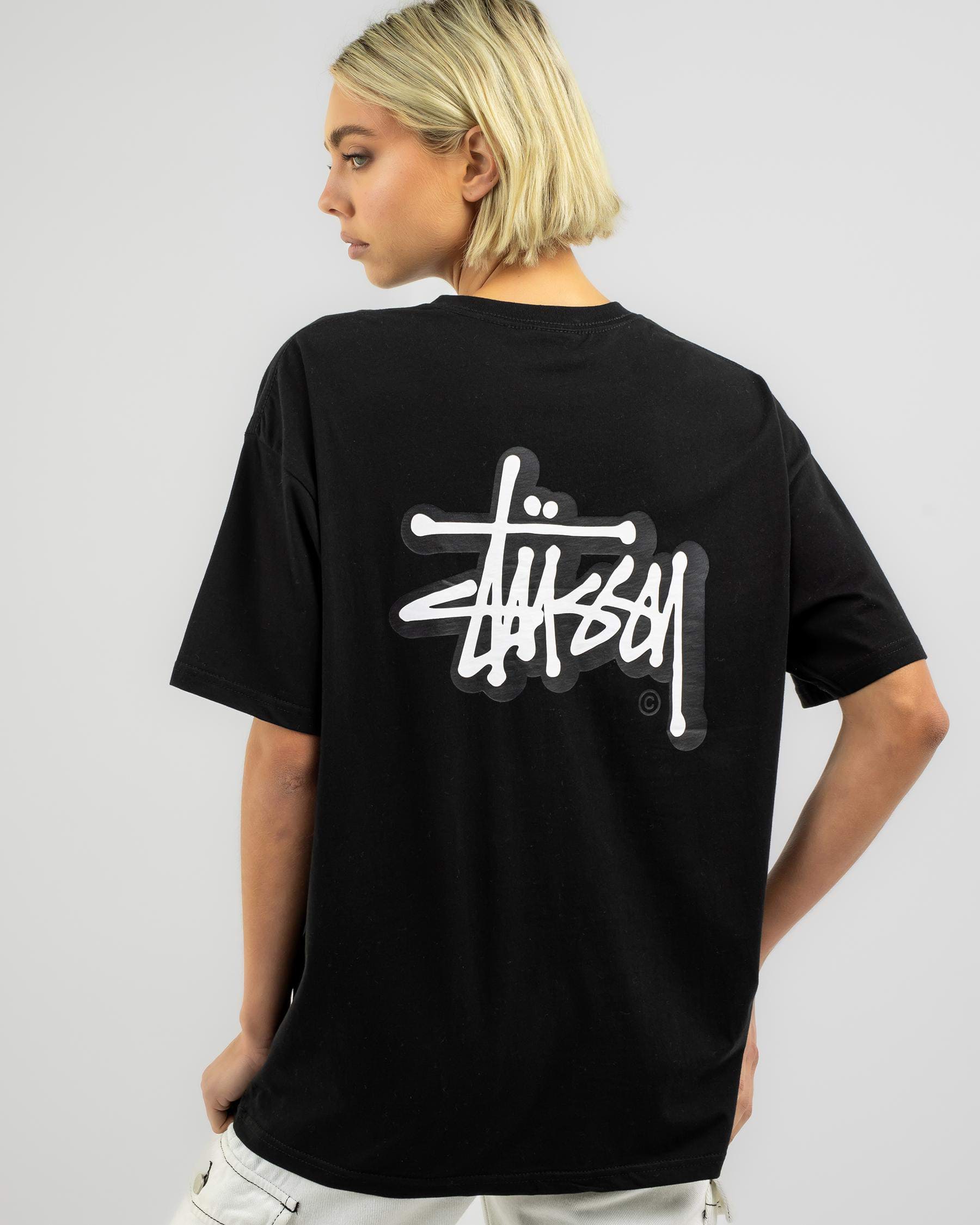 Shop Stussy Offset Graffiti Relaxed T-Shirt In Black - Fast Shipping ...