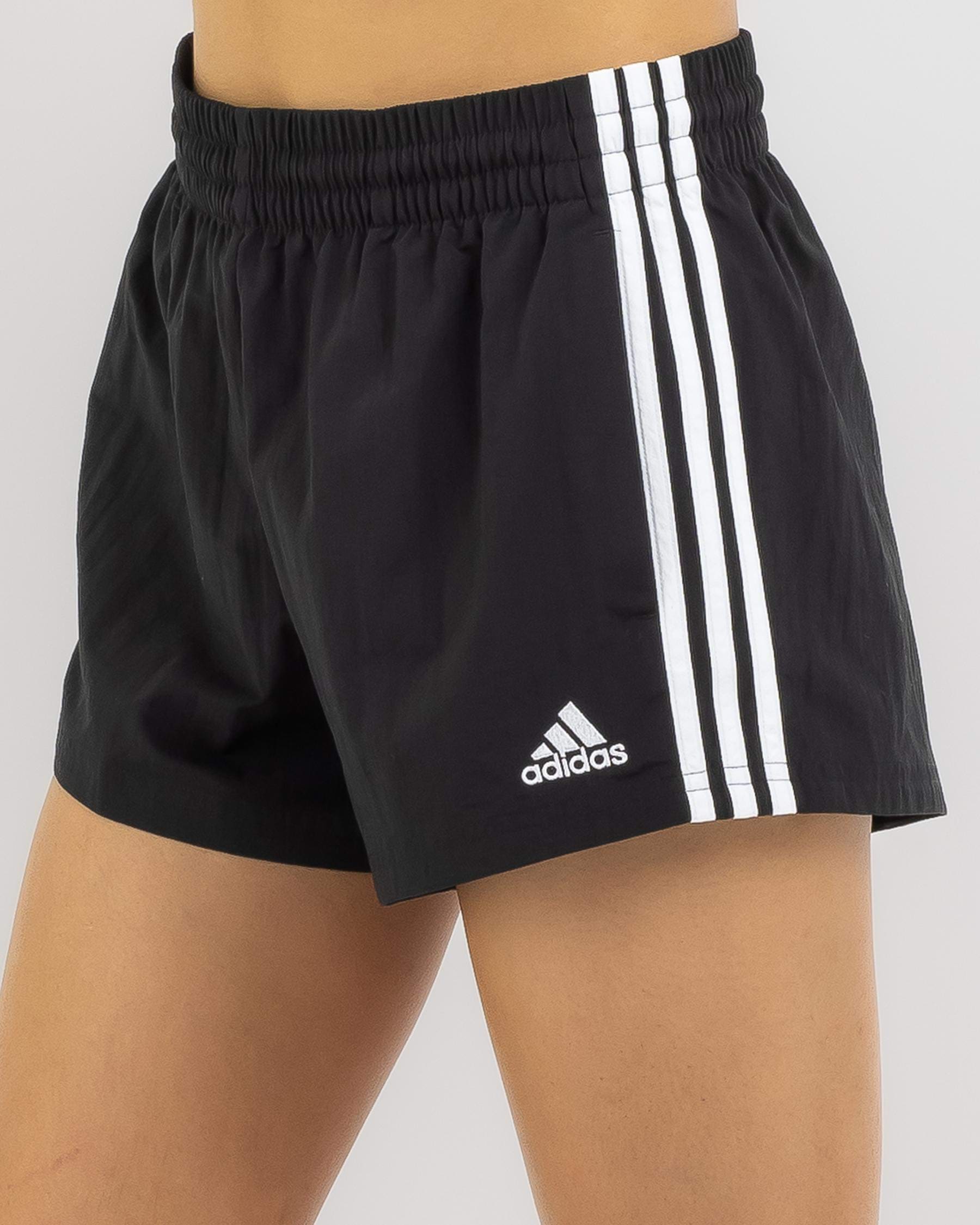 Adidas Essentials 3 States Stripe Easy Black/white & United Returns In FREE* Shipping Beach City - Woven Shorts 