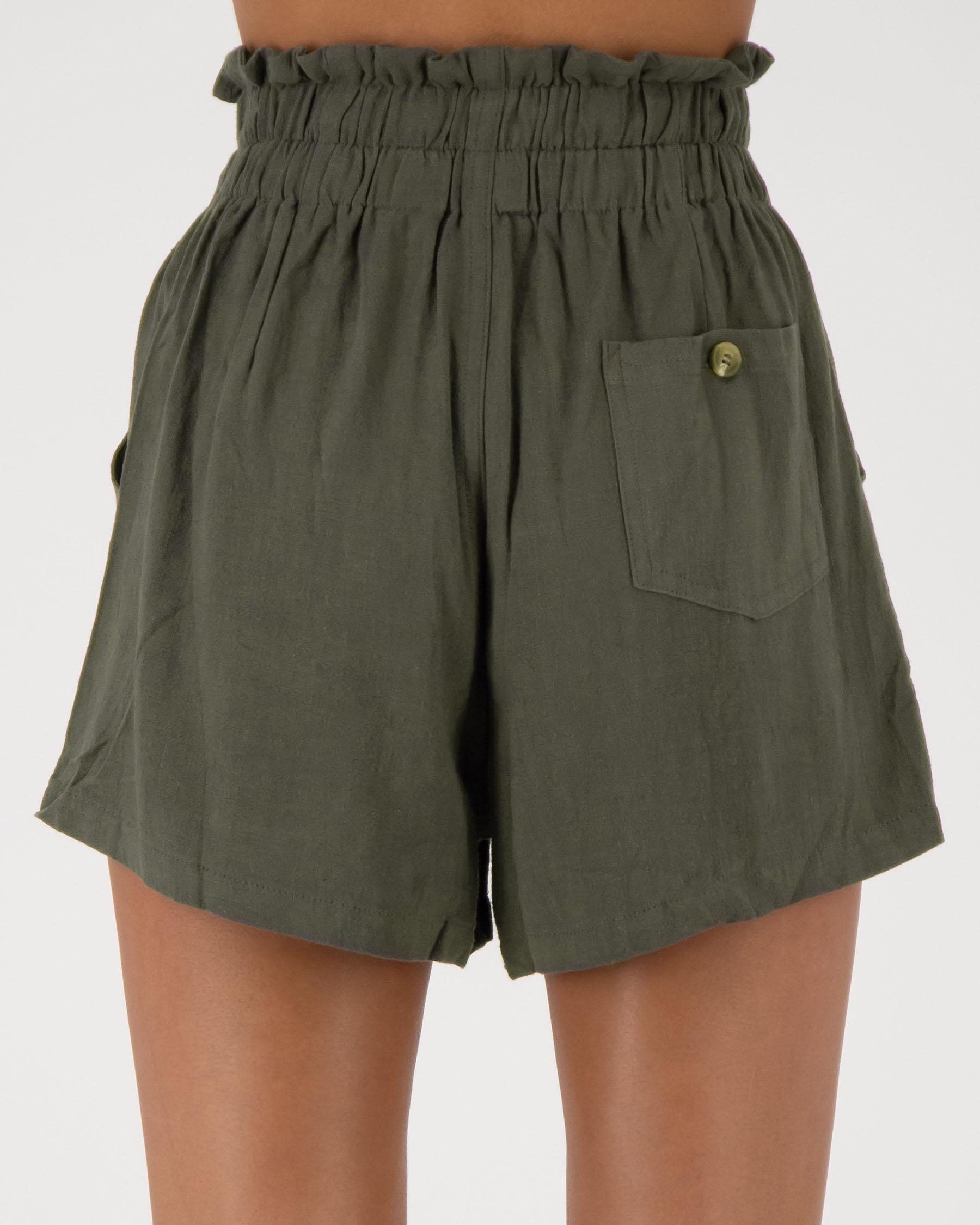 Shop Ava And Ever Aimee Shorts In Khaki - Fast Shipping & Easy Returns ...