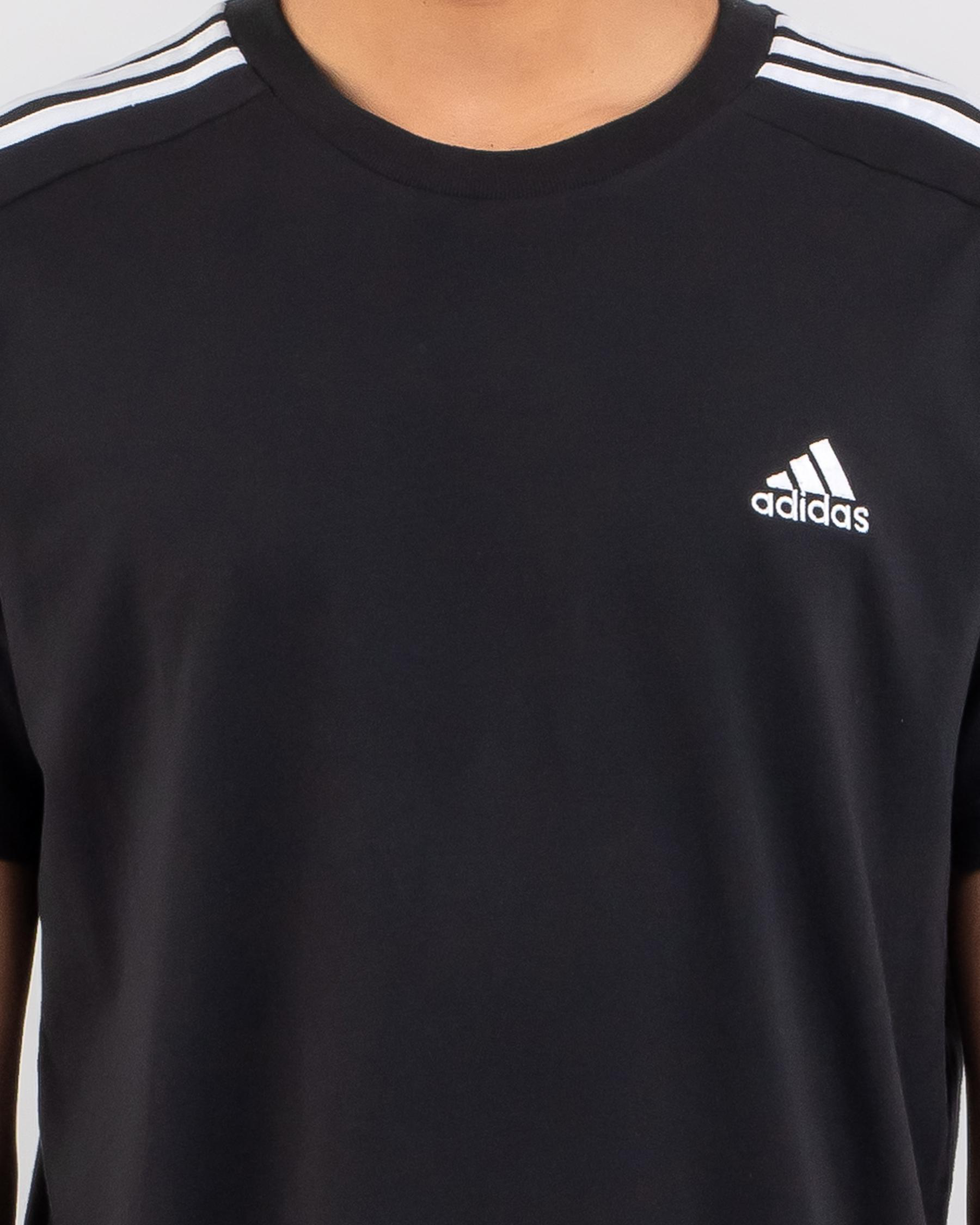 Shop adidas 3-Stripe T-Shirt In Black/white - Fast Shipping & Easy ...