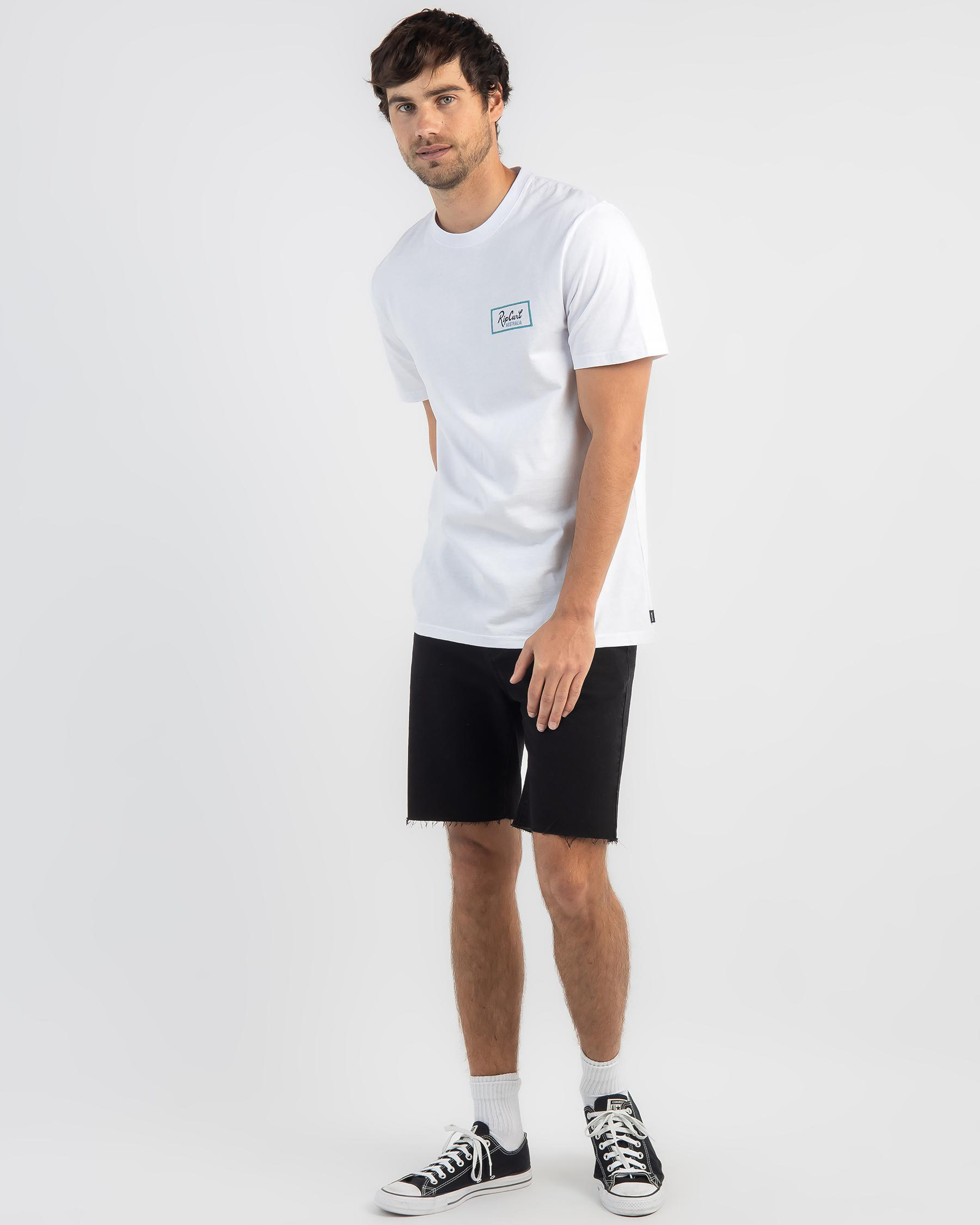 Shop Rip Curl Crescent Logo T-Shirt In White - Fast Shipping & Easy ...