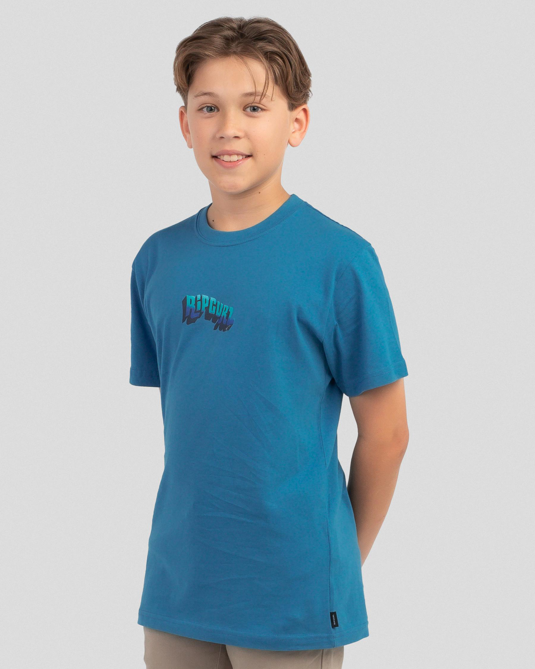 Rip Curl Boys' Wavey Logo T-Shirt In Ocean - Fast Shipping & Easy ...