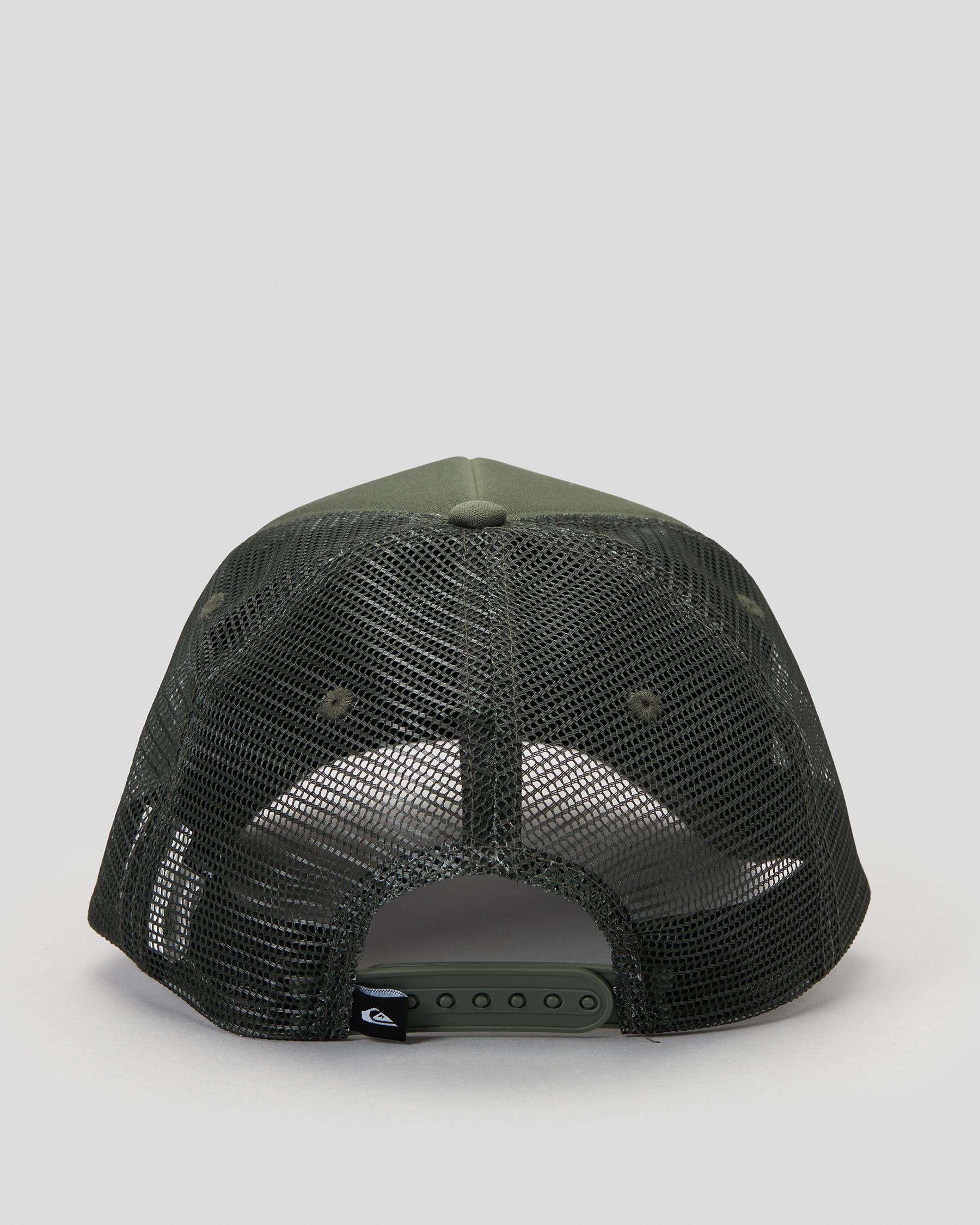 Shop Quiksilver Omnistack Trucker Cap In Thyme - Fast Shipping & Easy ...