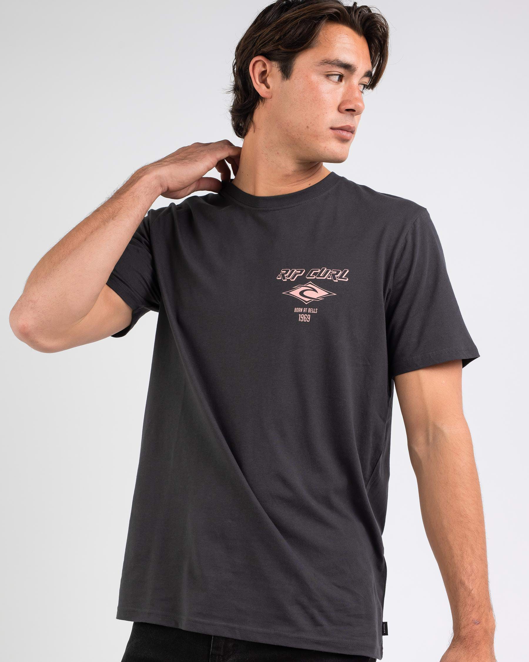 Rip Curl Fade Out Icon T-Shirt In Black/pink - Fast Shipping & Easy ...