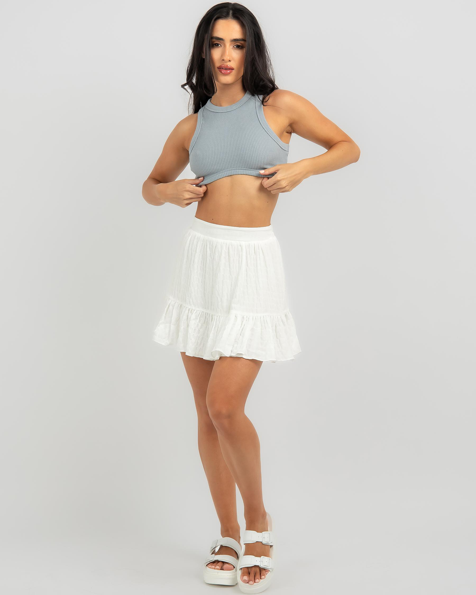 Ava And Ever Kendra Ultra Crop Top In Steel Blue - Fast Shipping & Easy ...