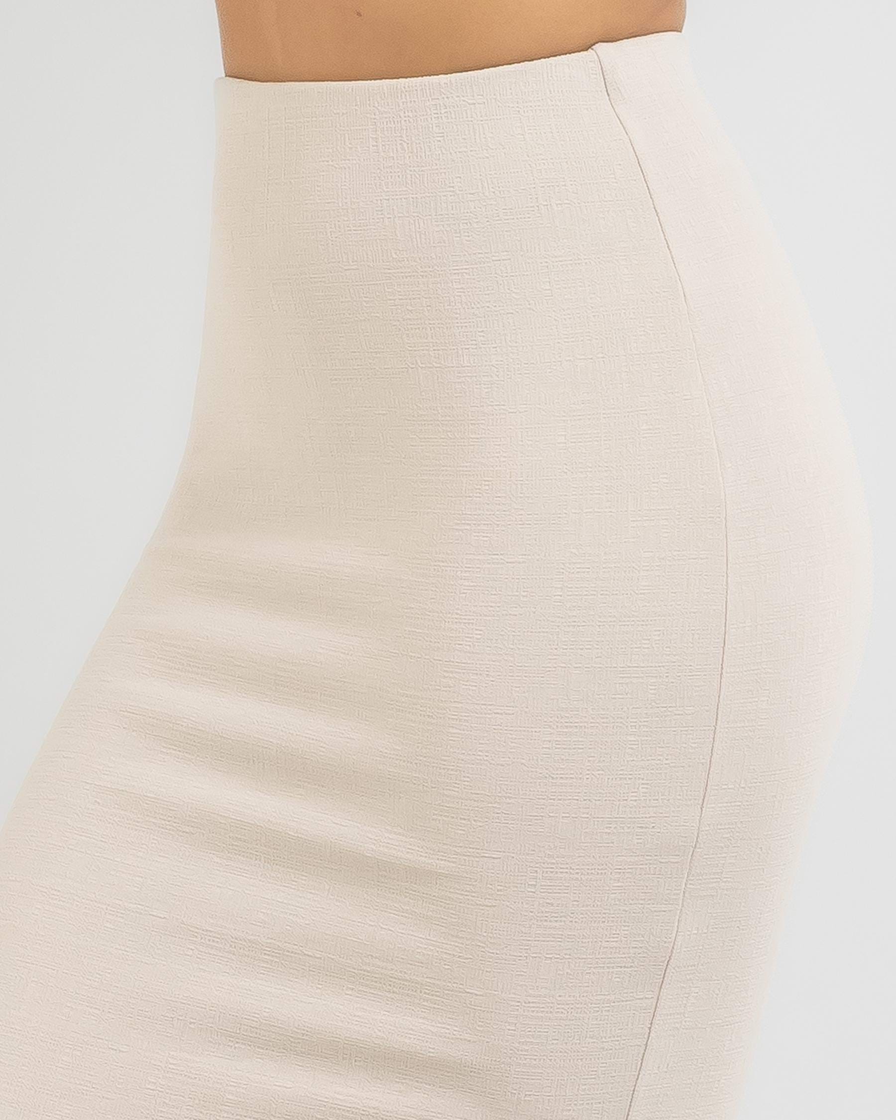 Shop Ava And Ever Afia Midi Skirt In Seashell - Fast Shipping & Easy ...