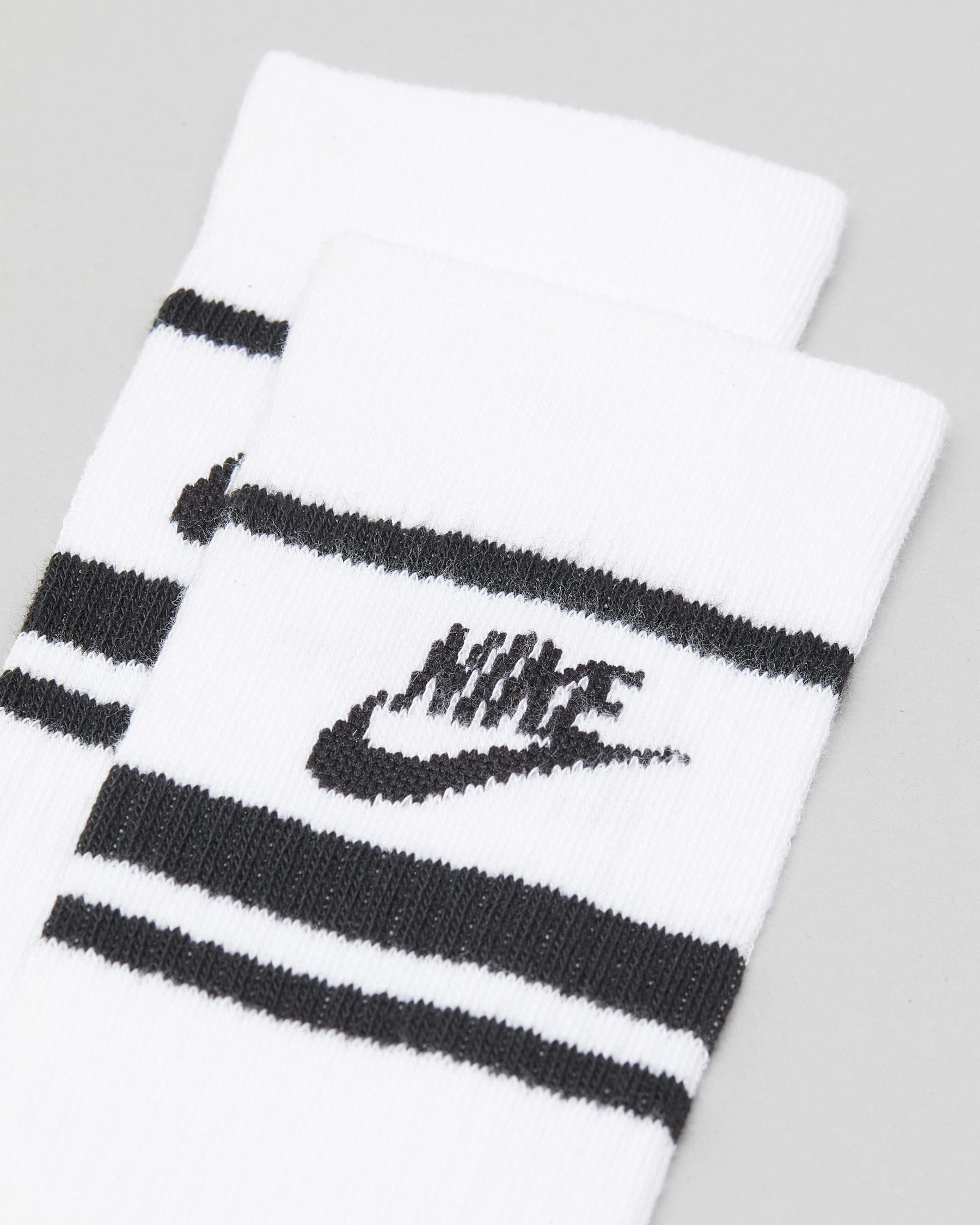 Shop Nike Boys' Sportswear Everyday Essential Crew Socks In White/black ...