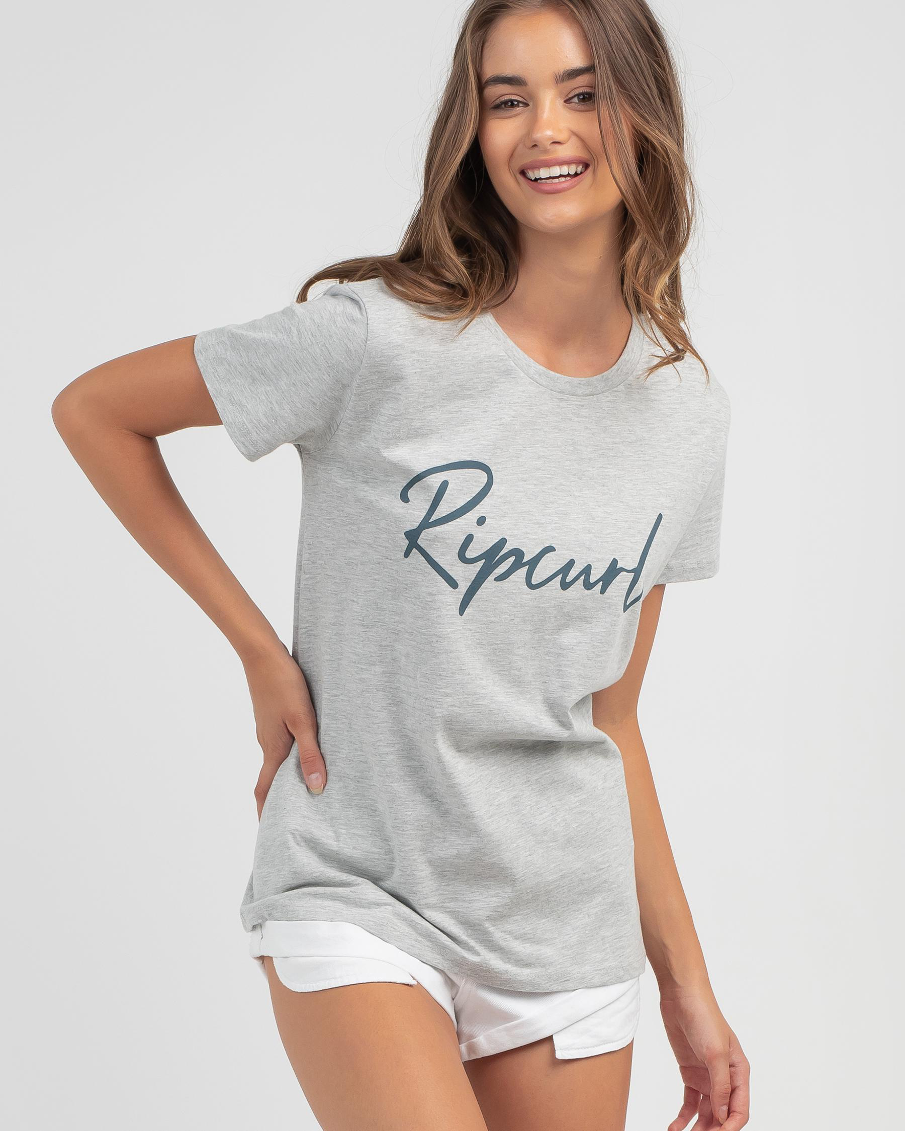 Rip Curl Standard T-Shirt In Light Grey Heather - Fast Shipping & Easy ...