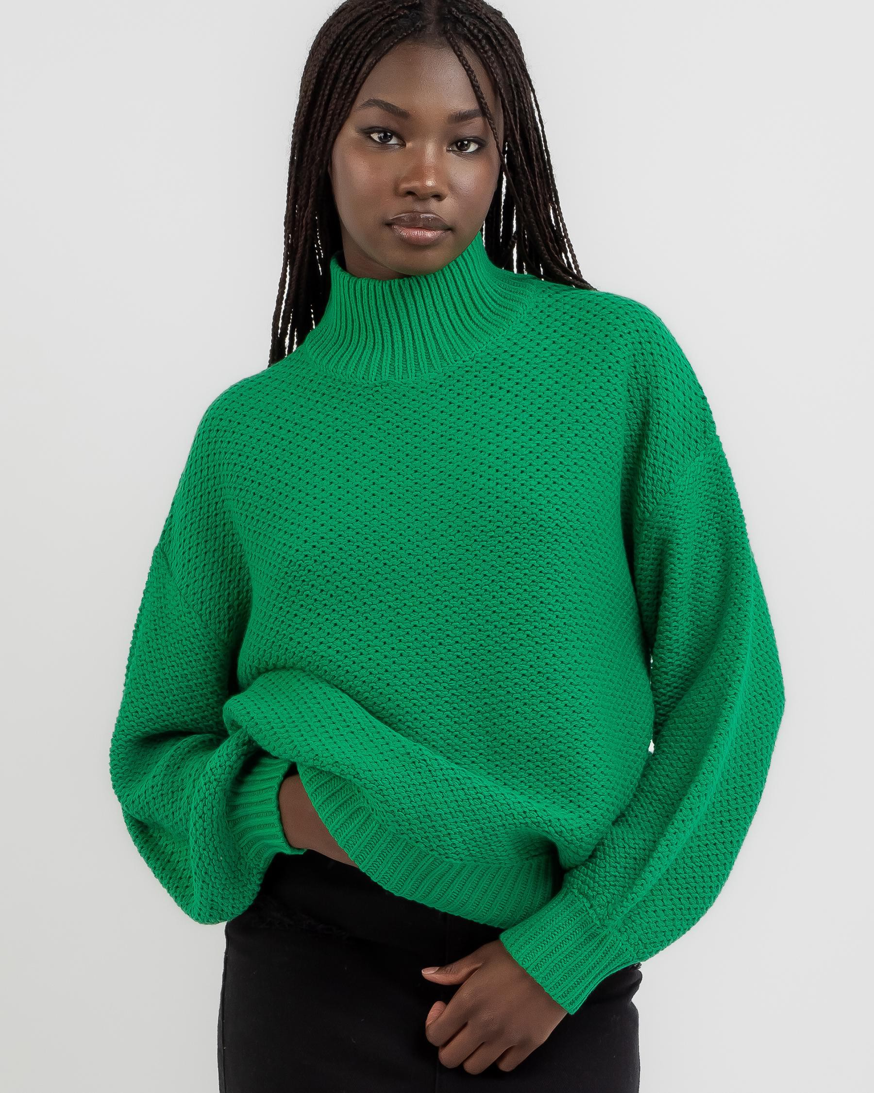 Shop Rusty Marlow Chunky Knit In Emerald - Fast Shipping & Easy Returns ...