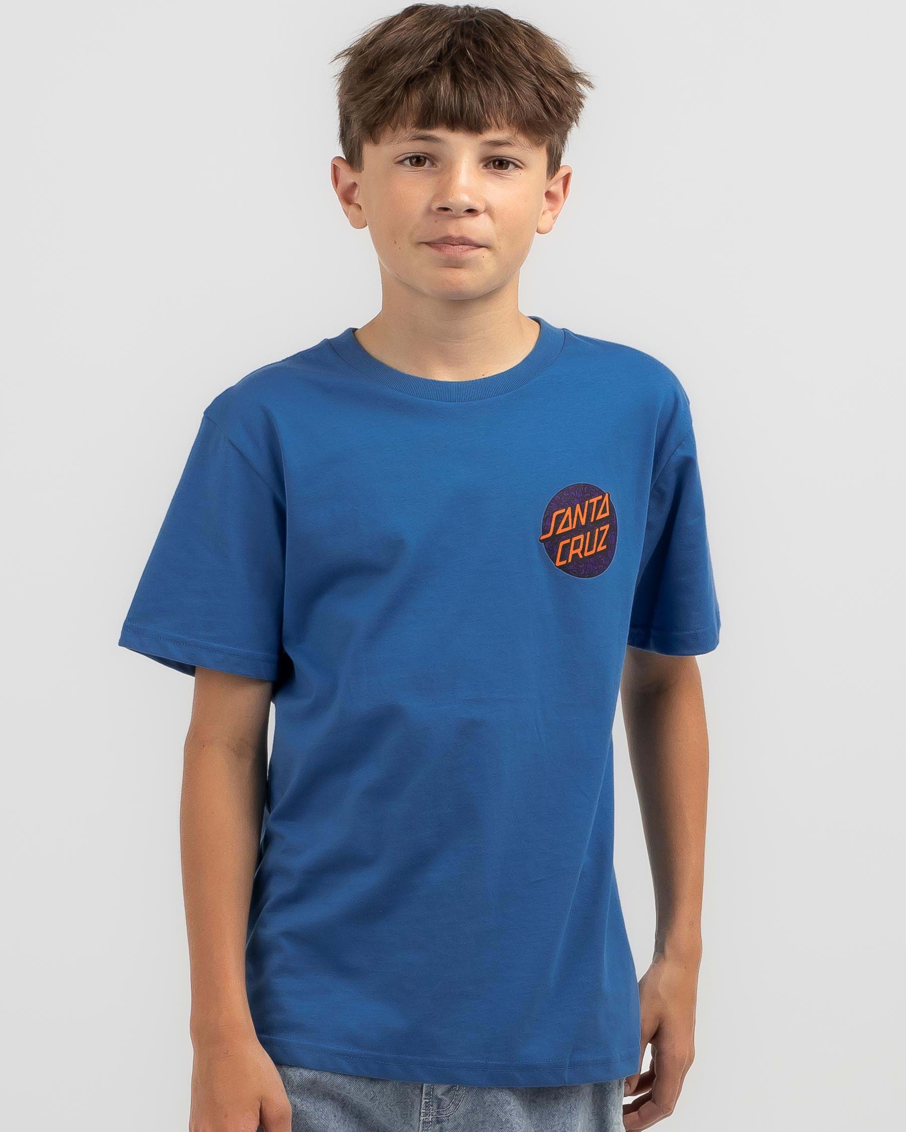 Shop Santa Cruz Boys' Ossuary Dot T-Shirt In Blue - Fast Shipping ...