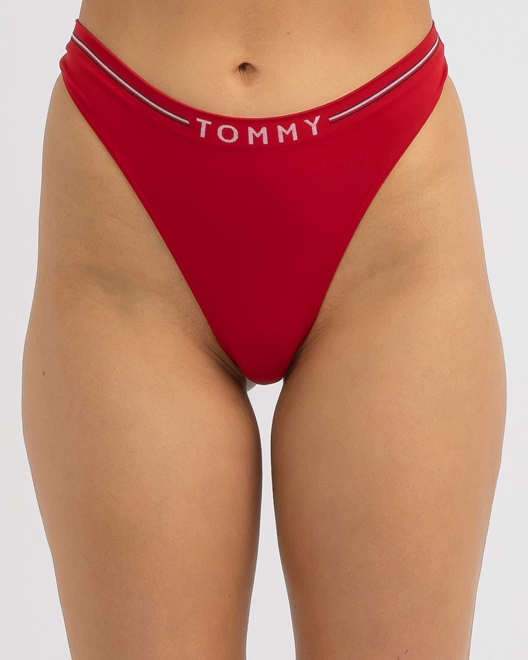 Tommy Hilfiger Seamless MW Thong In Primary Red - FREE* Shipping