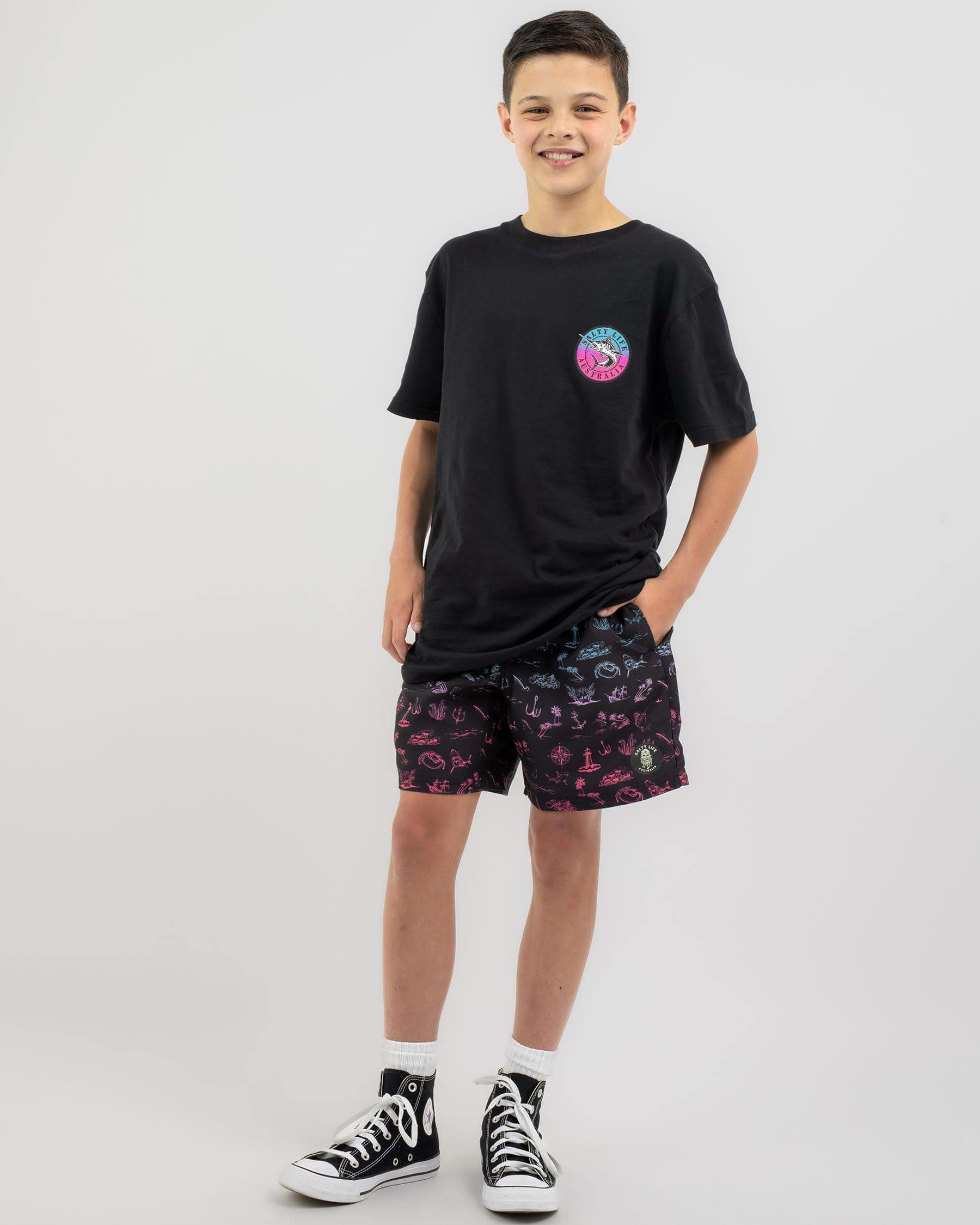 Shop Salty Life Boys' Perplex Mully Short In Multi - Fast Shipping ...