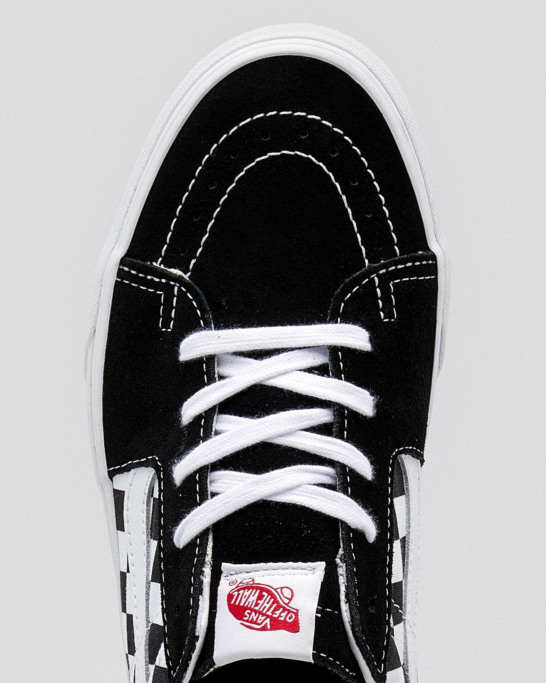 Shop Vans Sk8-Low Shoes In Black/checkerboard - Fast Shipping & Easy ...