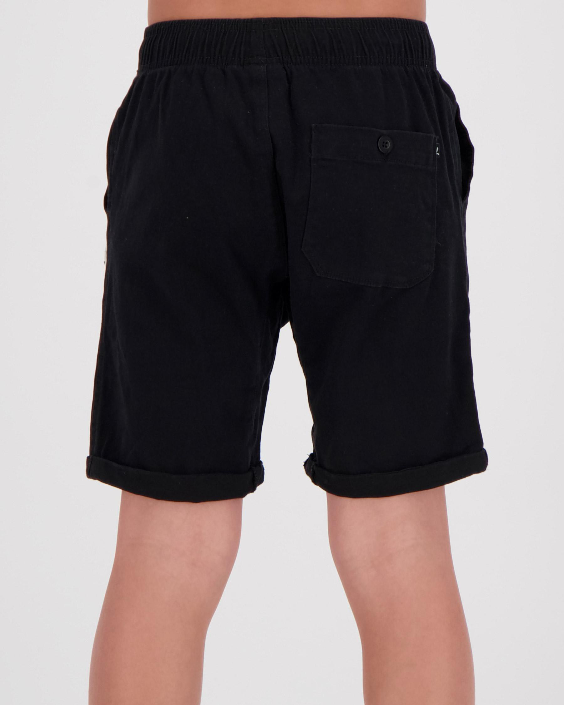 Shop Rusty Boys' Hooked On Mully Shorts In Black - Fast Shipping & Easy ...