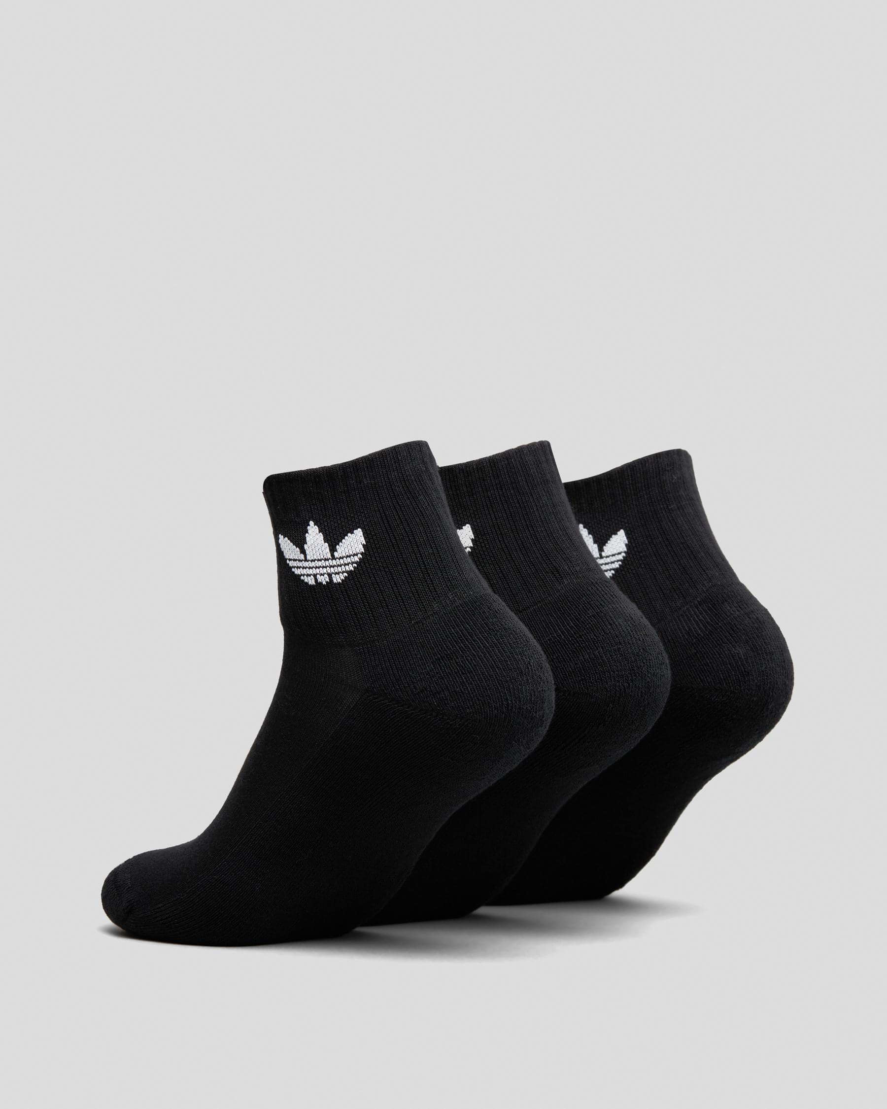 Shop adidas Boys' Mid Ankle Socks 3 Pack In Black - Fast Shipping ...