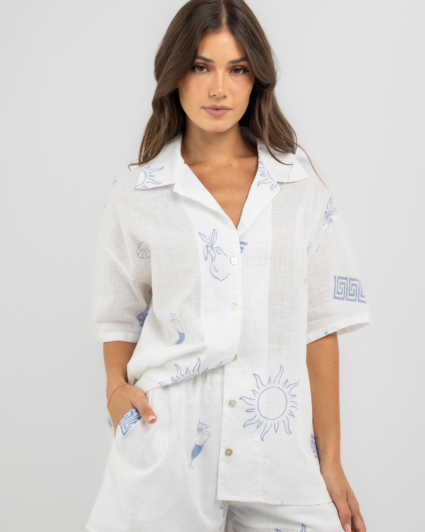 Shop Paper Heart Pina Colada Top In Blue - Fast Shipping & Easy Returns ...