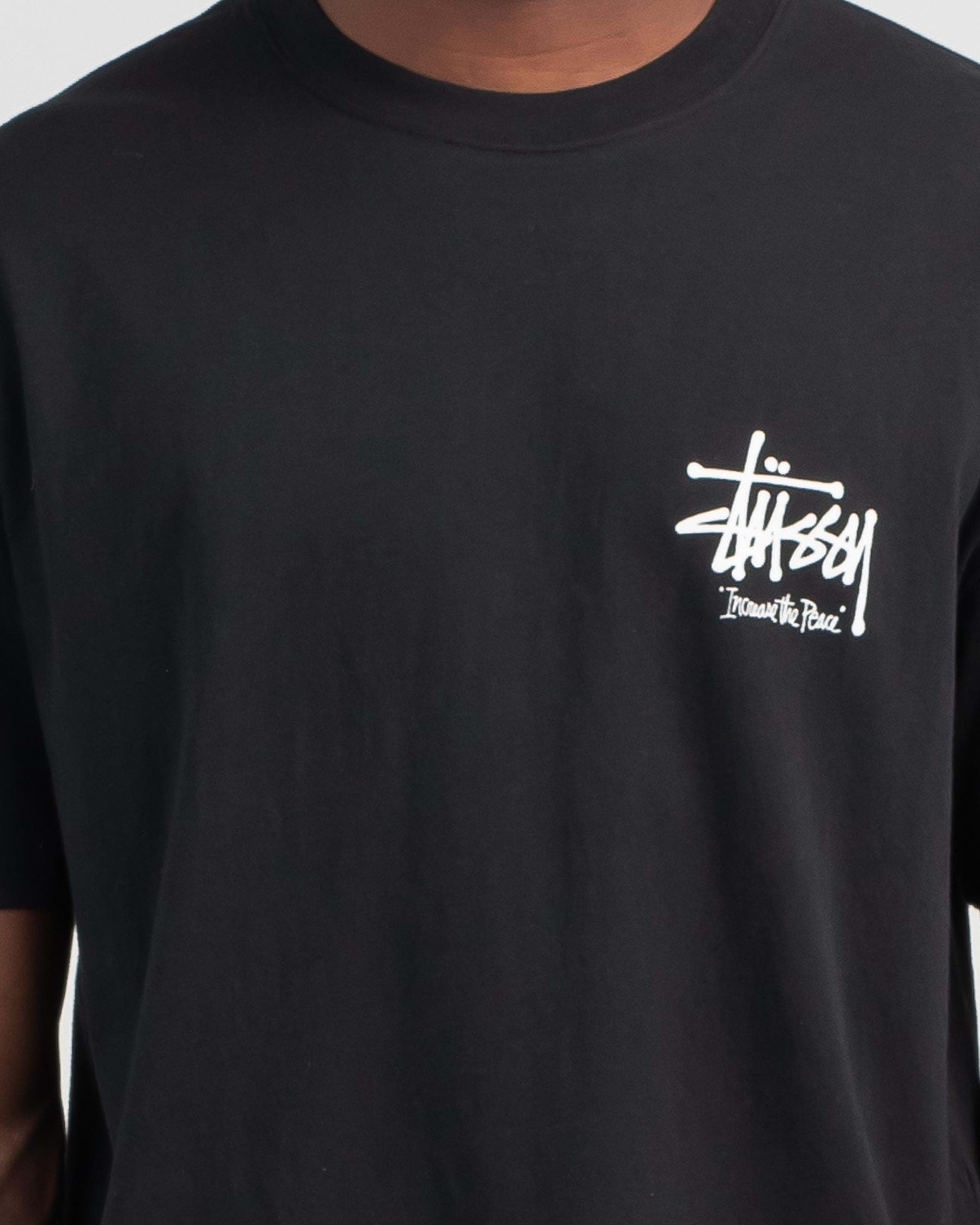 Shop Stussy Increase The Peace T-Shirt In Black - Fast Shipping & Easy ...