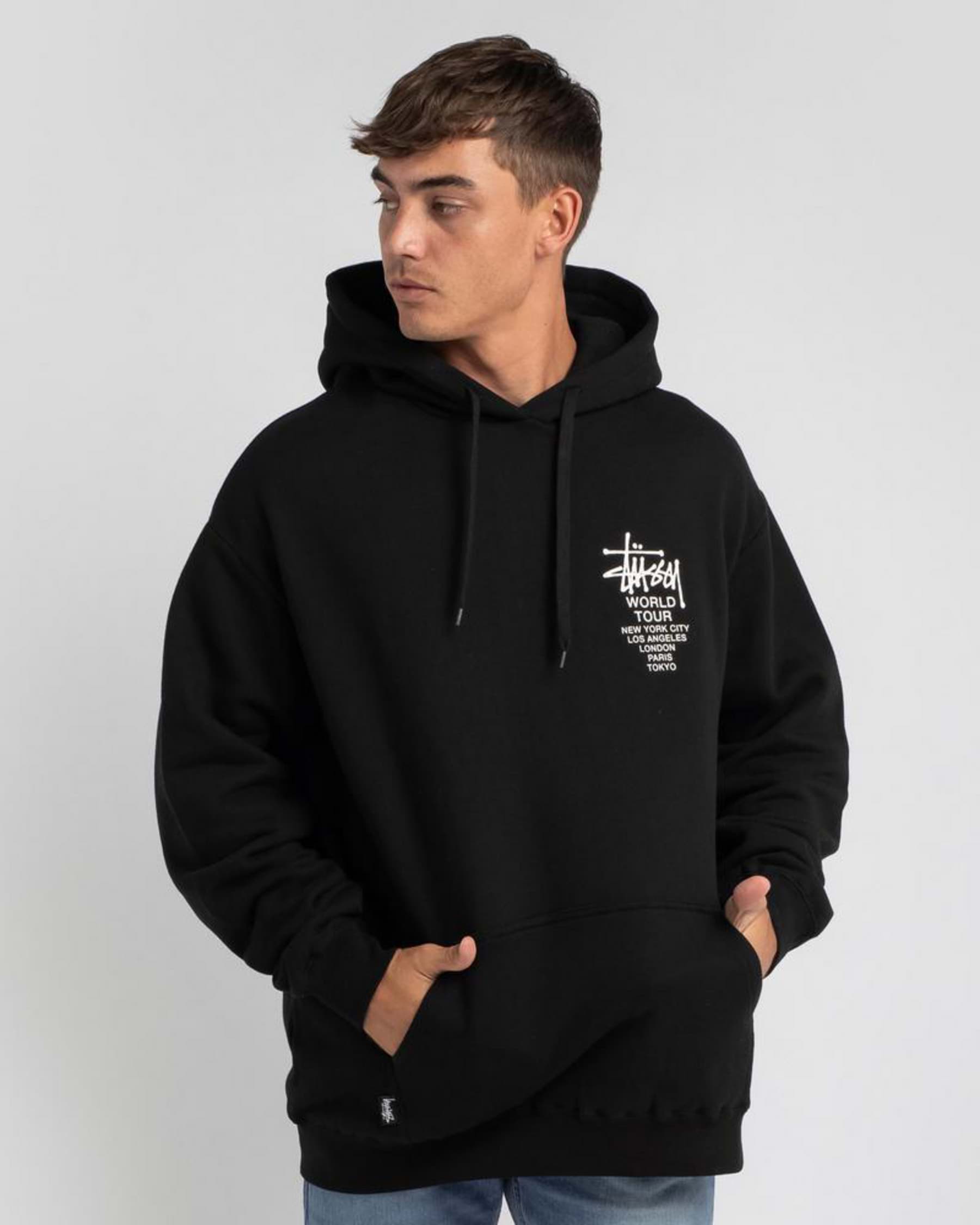 Stussy World Tour Hoodie In Black - Fast Shipping & Easy Returns - City ...