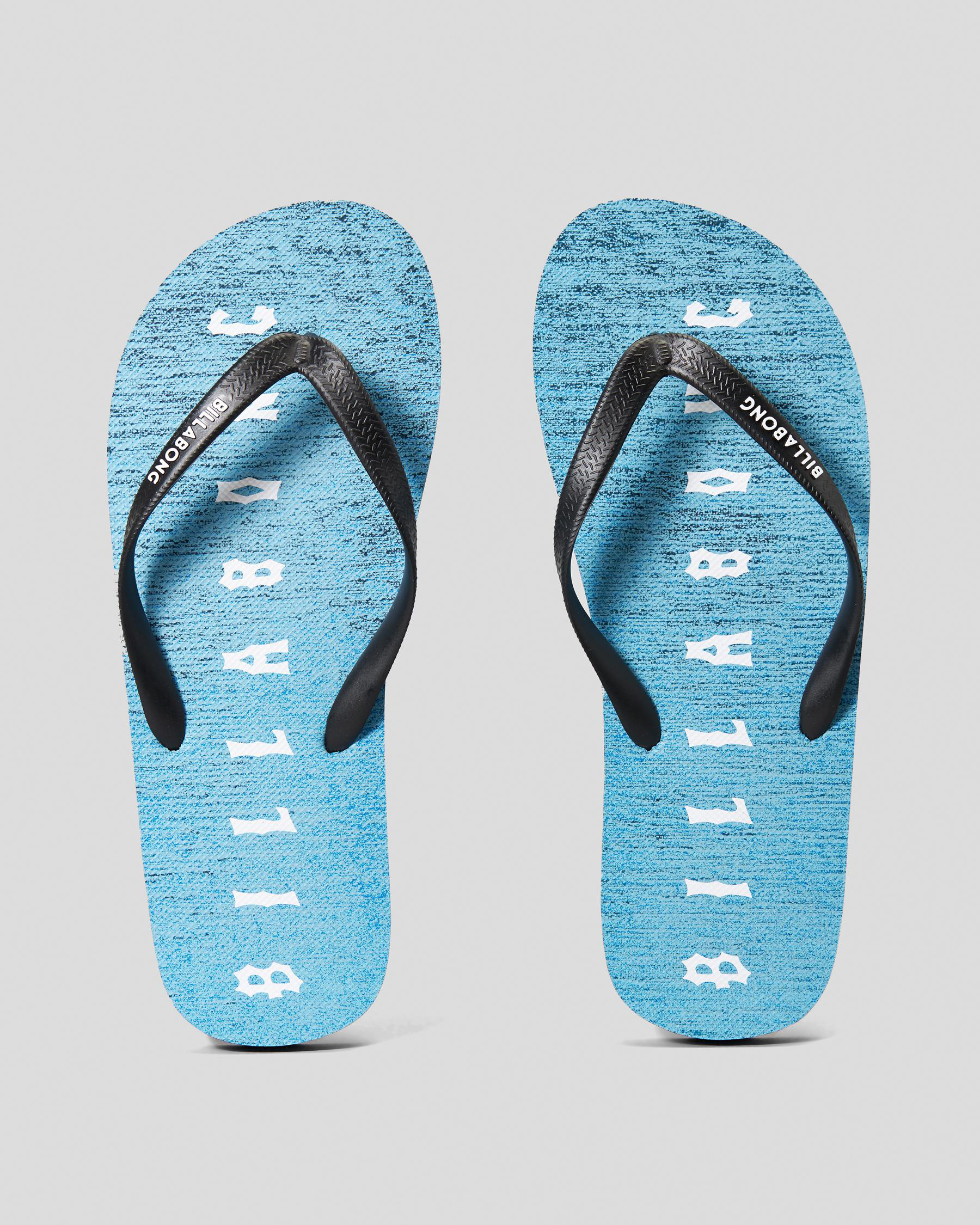 Shop Billabong Shadow Cut Thongs In Blue - Fast Shipping & Easy Returns ...