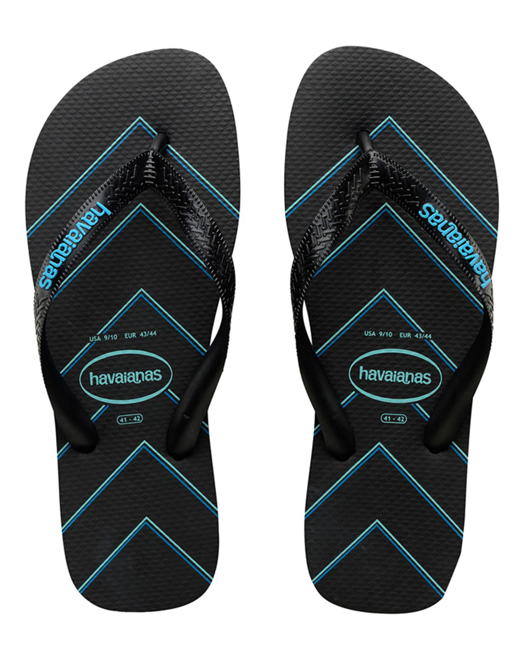 Shop Havaianas Top Prints Thongs In Black - Fast Shipping & Easy ...