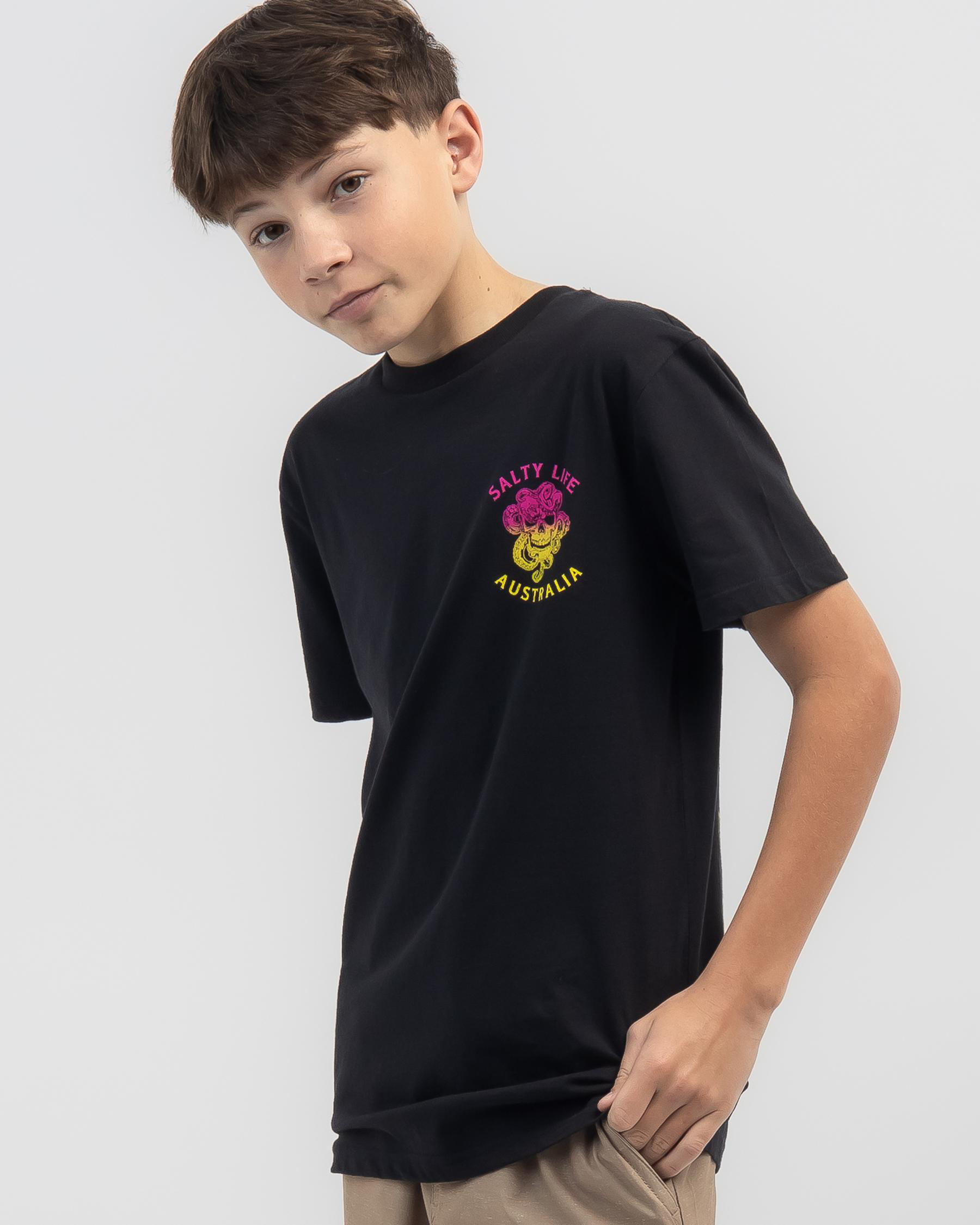 Shop Salty Life Boys' Tentacles T-Shirt In Black - Fast Shipping & Easy ...