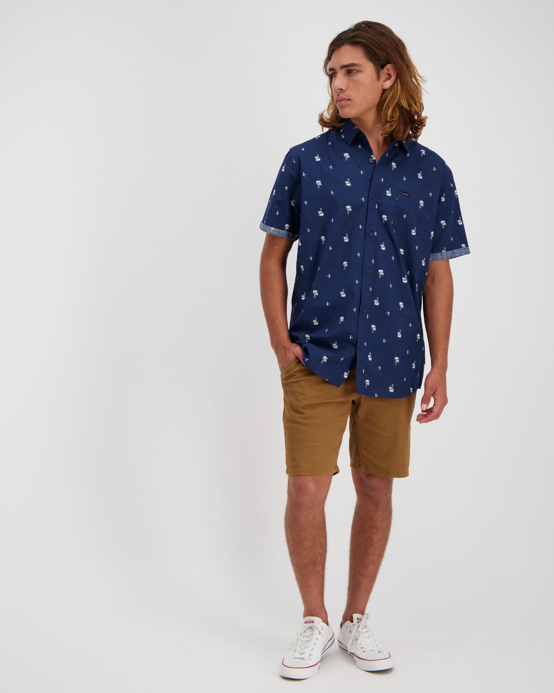 Rip Curl Palm Days Shirt In Navy - Fast Shipping & Easy Returns - City ...