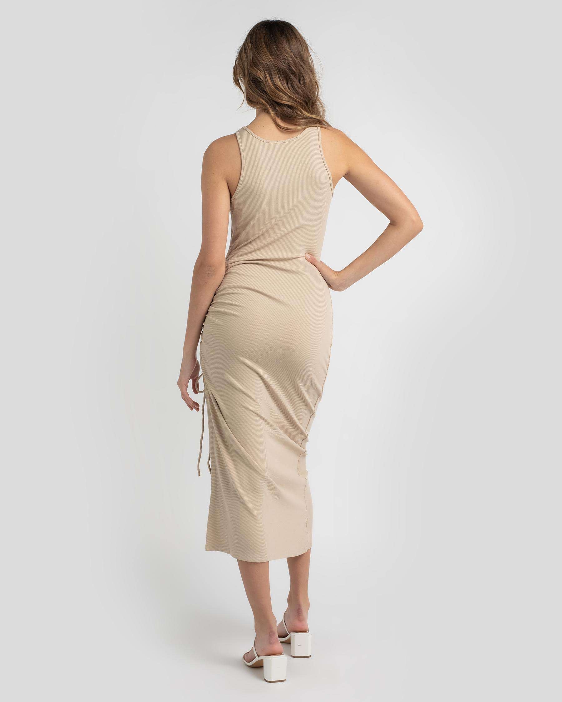 Shop Ava And Ever Ivy Midi Dress In Beige - Fast Shipping & Easy ...
