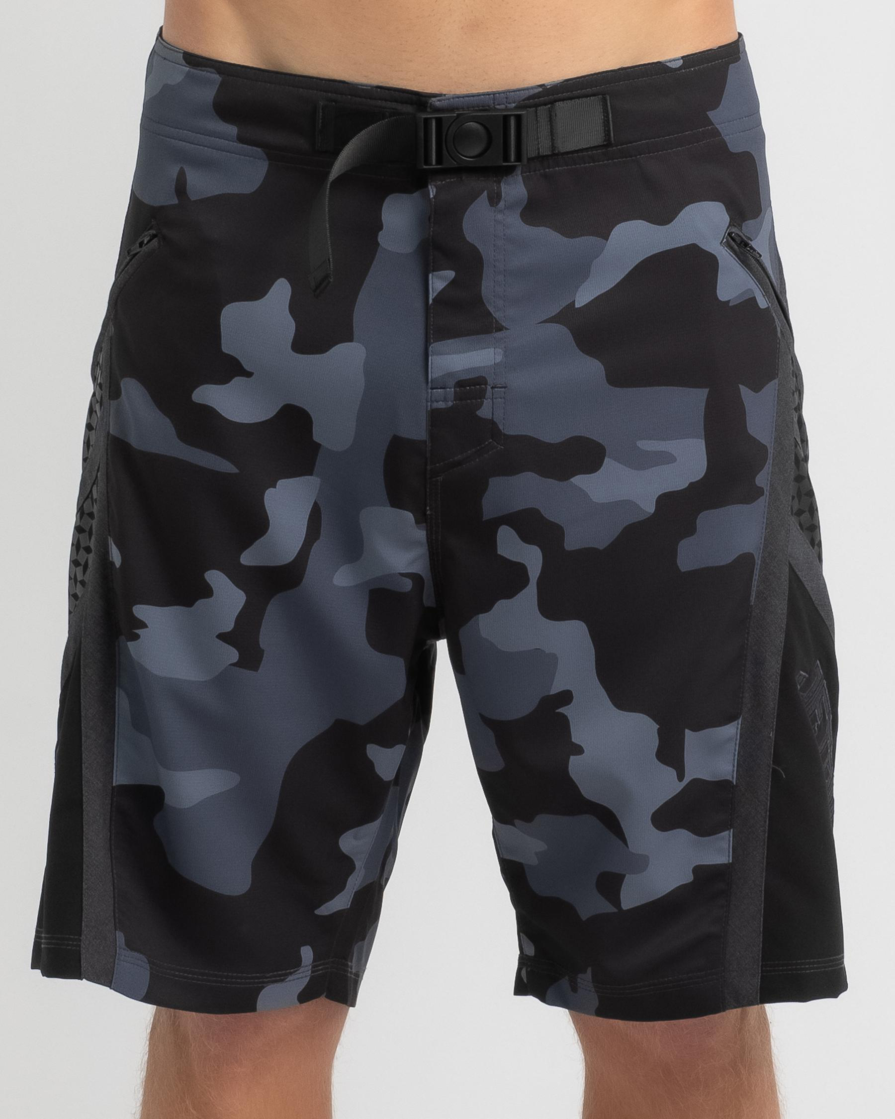 Shop Jetpilot Full Protek Board Shorts In Black/camo - Fast Shipping ...