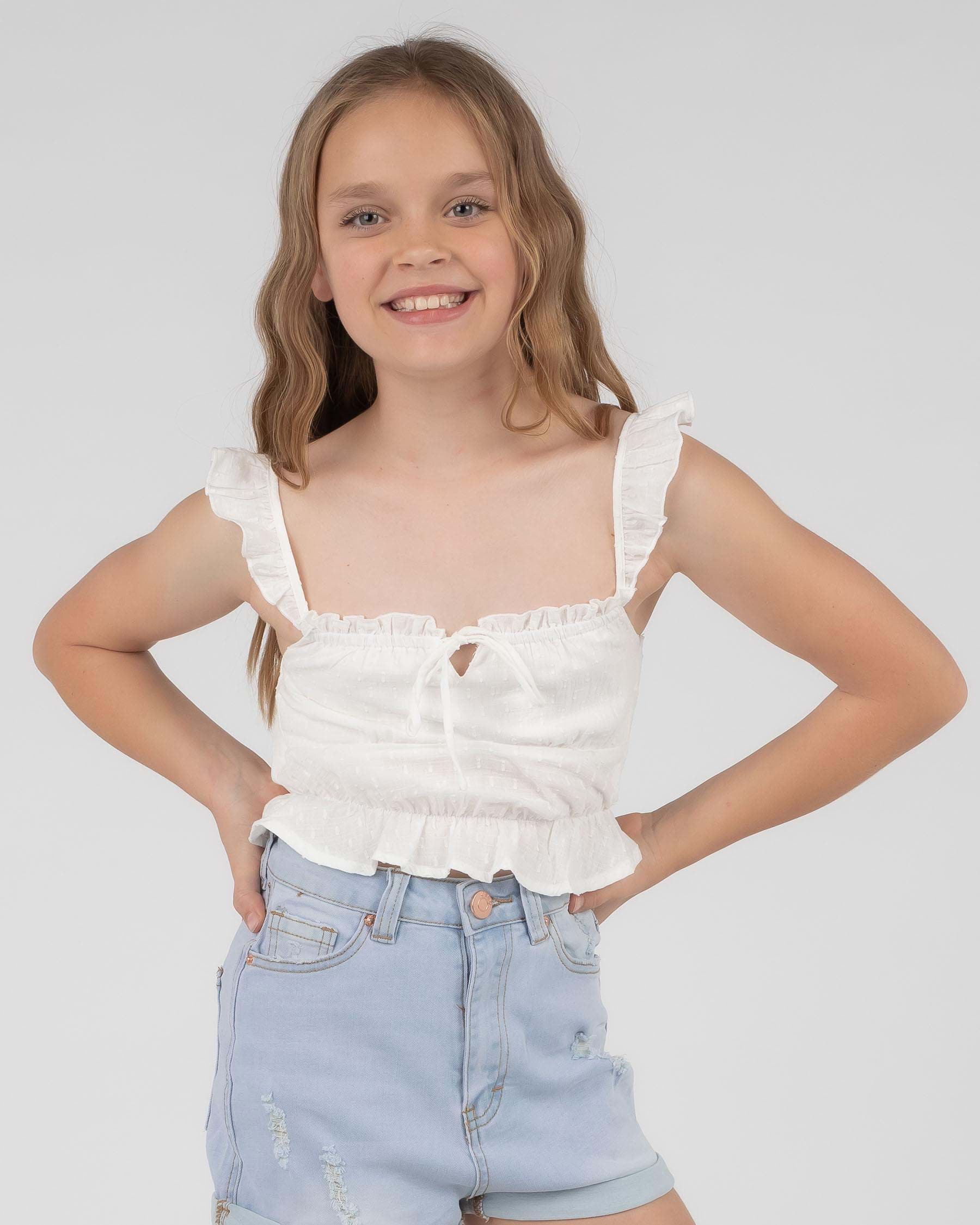 Shop Mooloola Girls' Honey Of Mine Top In White - Fast Shipping & Easy 