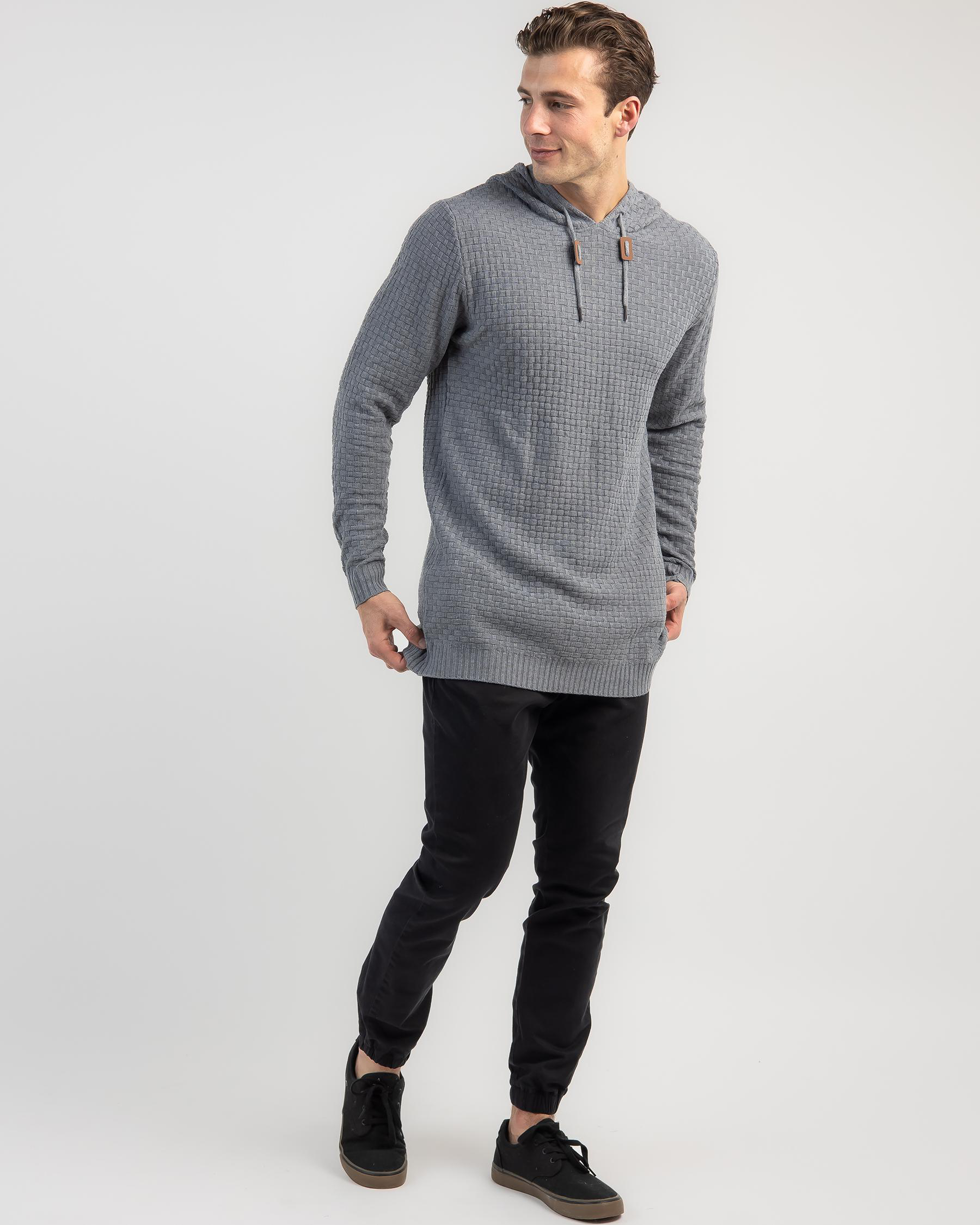Shop Lucid Bind Knit Hoodie In Light Grey - Fast Shipping & Easy ...