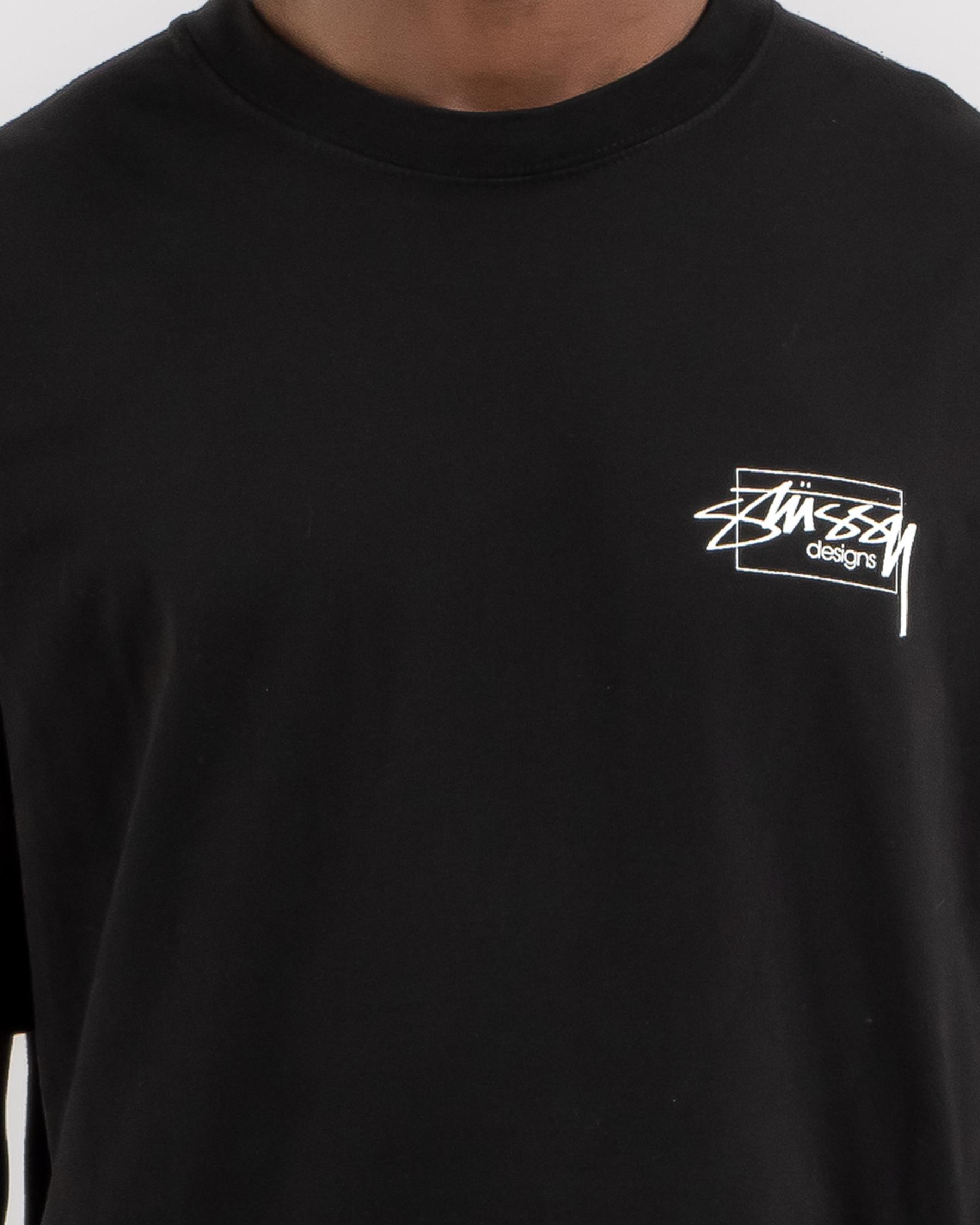 Shop Stussy Designs 50-50 T-Shirt In Pigment Black - Fast Shipping ...