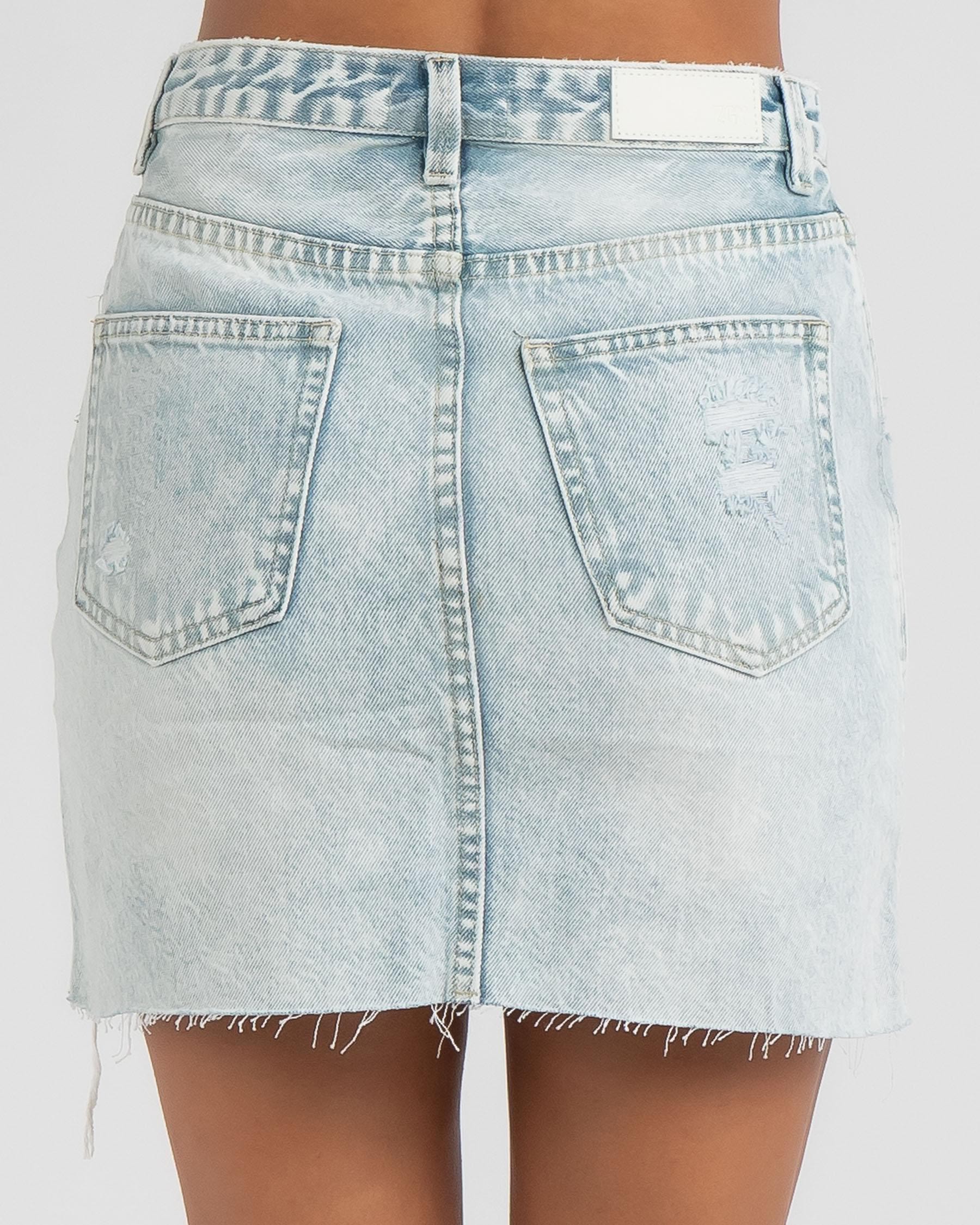 Shop Ziggy Denim Step Mum Skirt In Stone Raider Trash - Fast Shipping ...