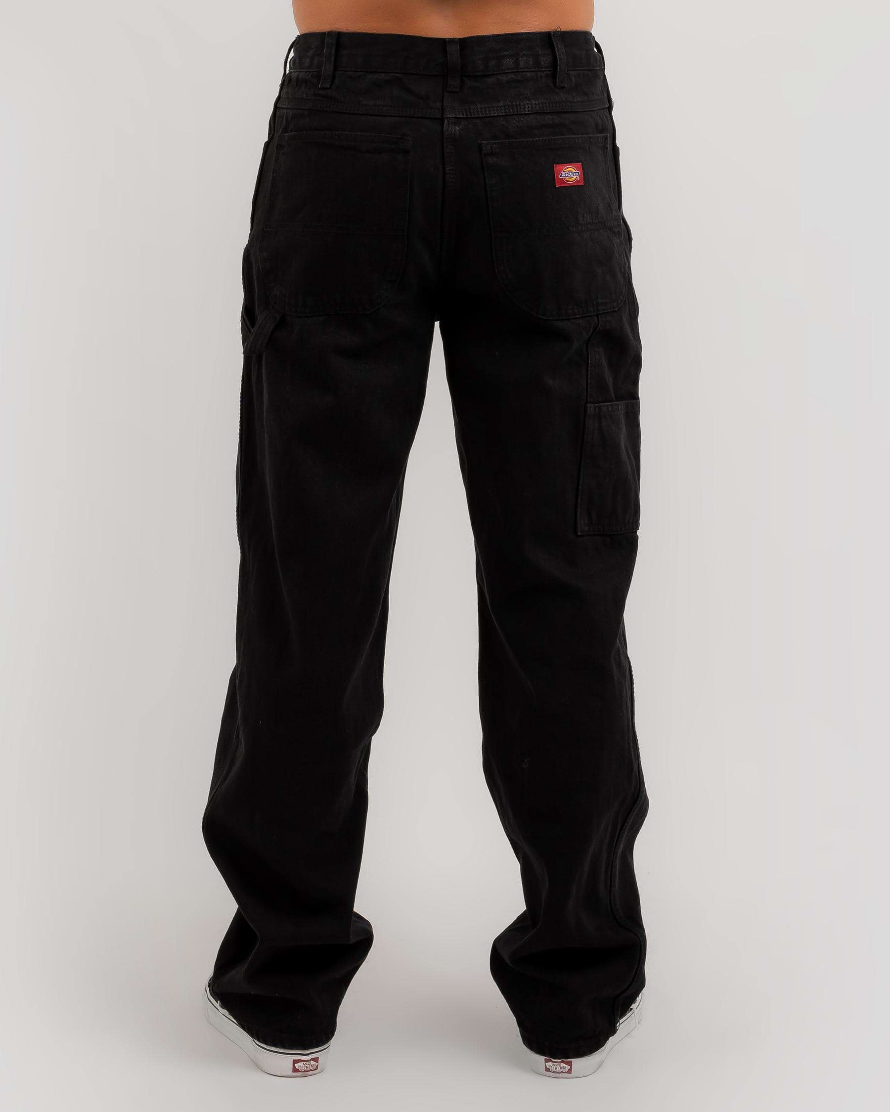 Shop Dickies 1993 Relaxed Fit Carpenter Jeans In Rinsed Black - Fast ...