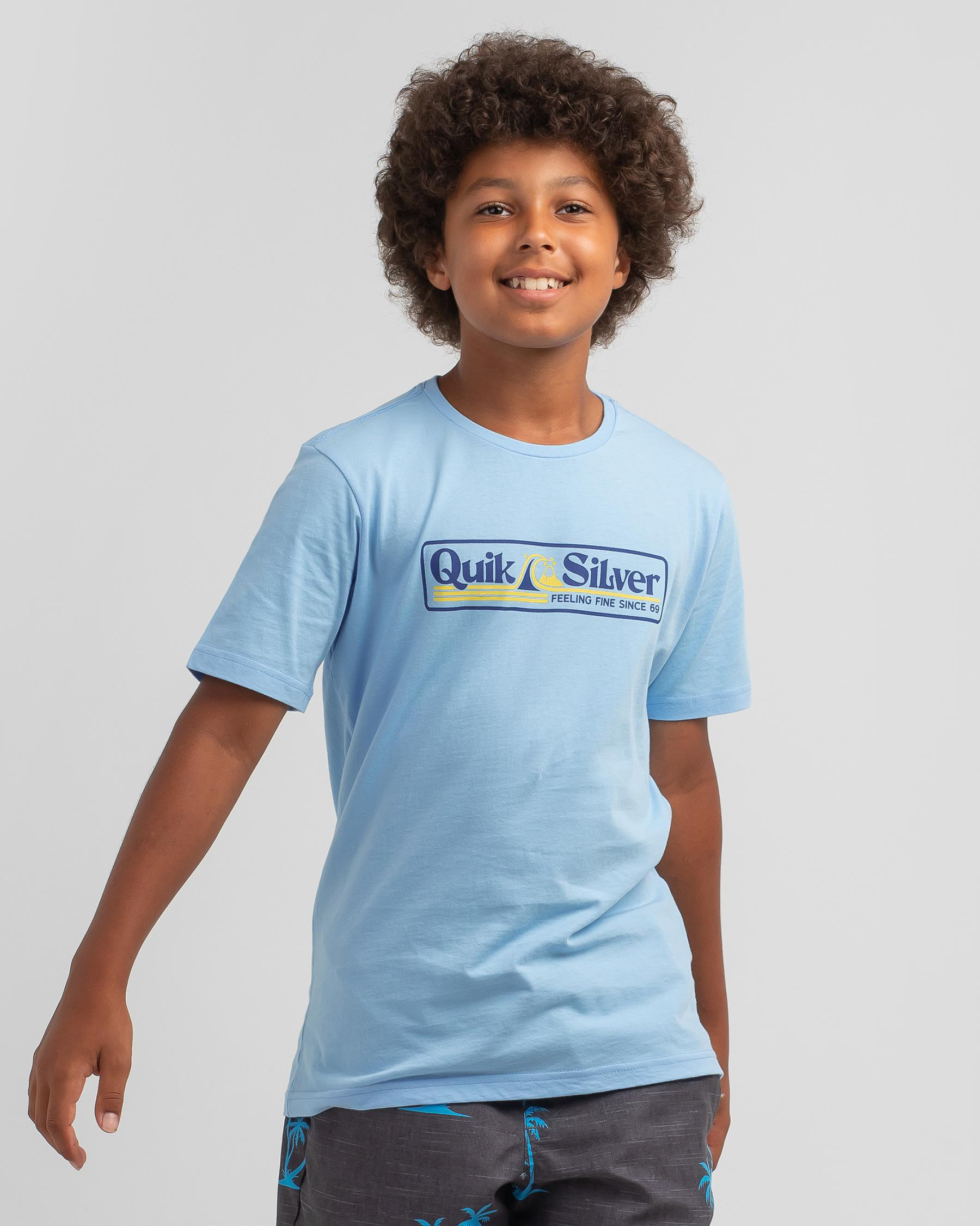 Shop Quiksilver Boys' Fast Show T-Shirt In Airy Blue - Fast Shipping ...