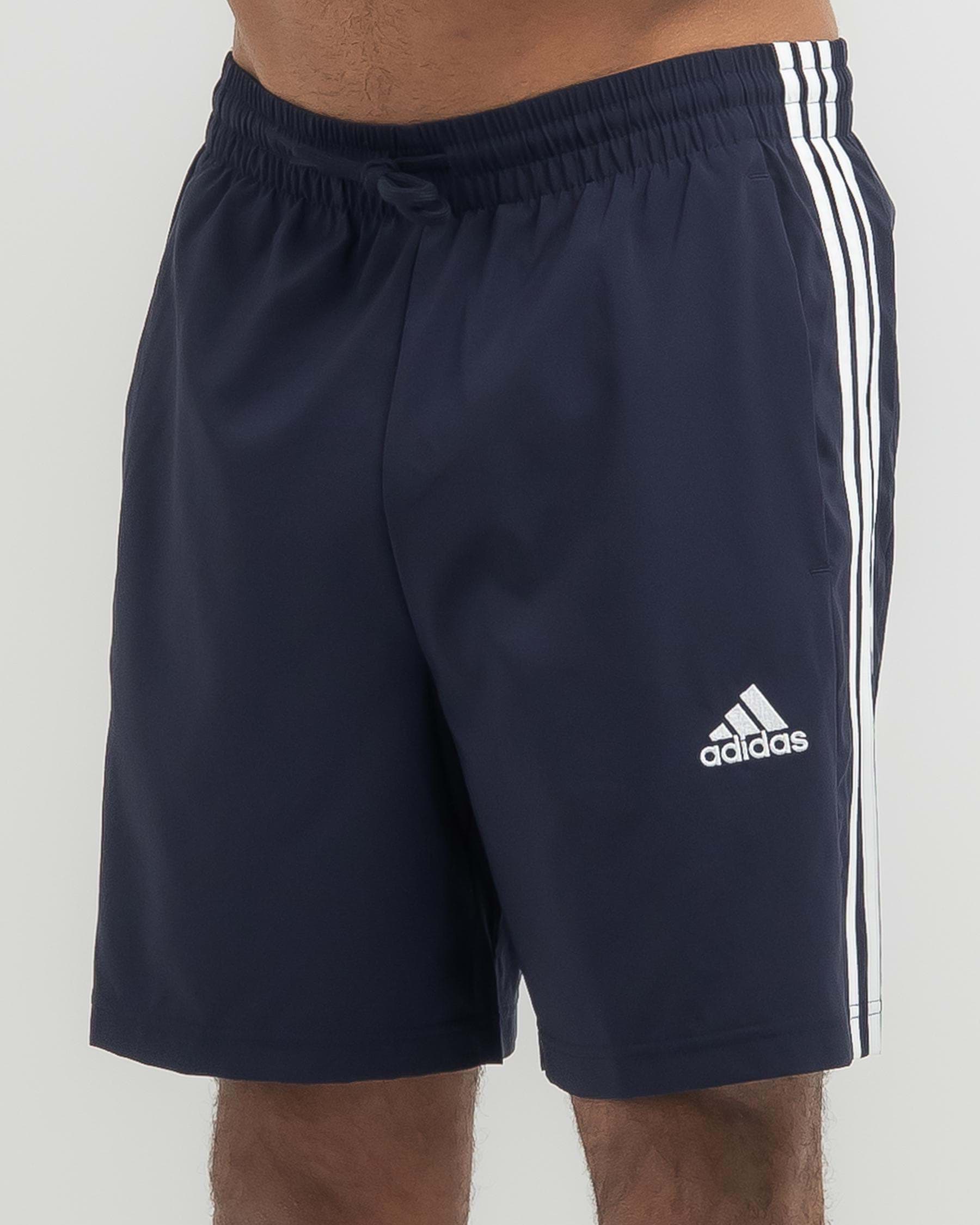 Adidas 3-Stripe Chelsea Fleece Shorts In Legend Ink/white - Fast ...
